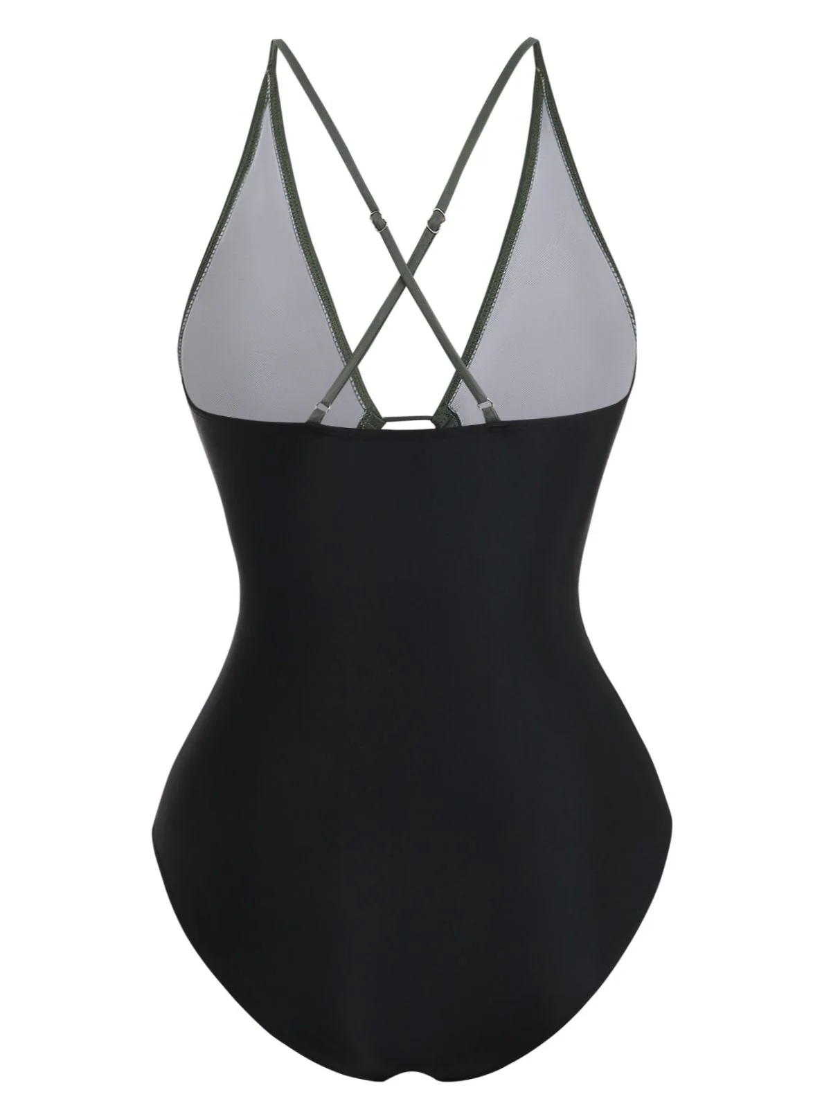 1960s Cutout Lace-Up Plunging One-Piece Swimsuit - Image 3
