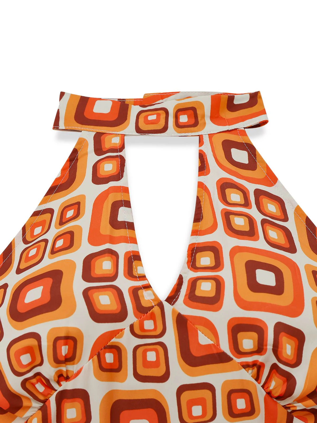 1960s Mandarin Collar Geometric Hippie Jumpsuit - Image 6
