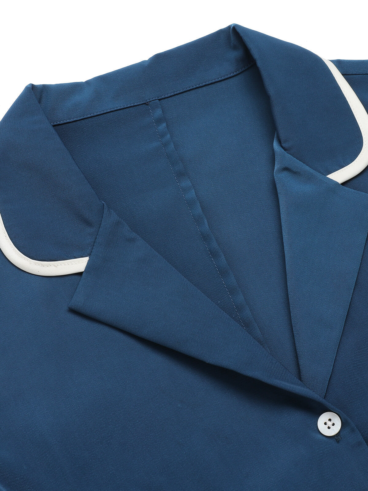 1960s Navy Blue Sleeveless Lapel Dress - Image 7