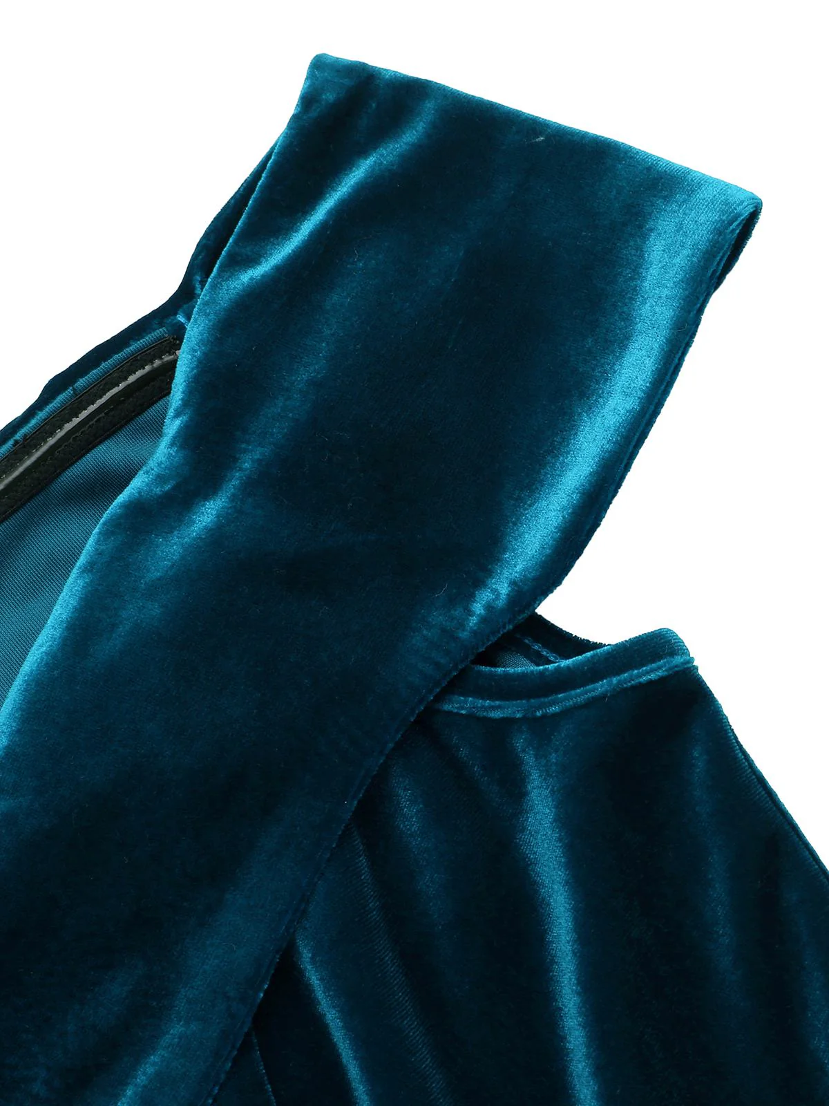 1960s Off Shoulder Velvet Bodycon Dress - Image 8