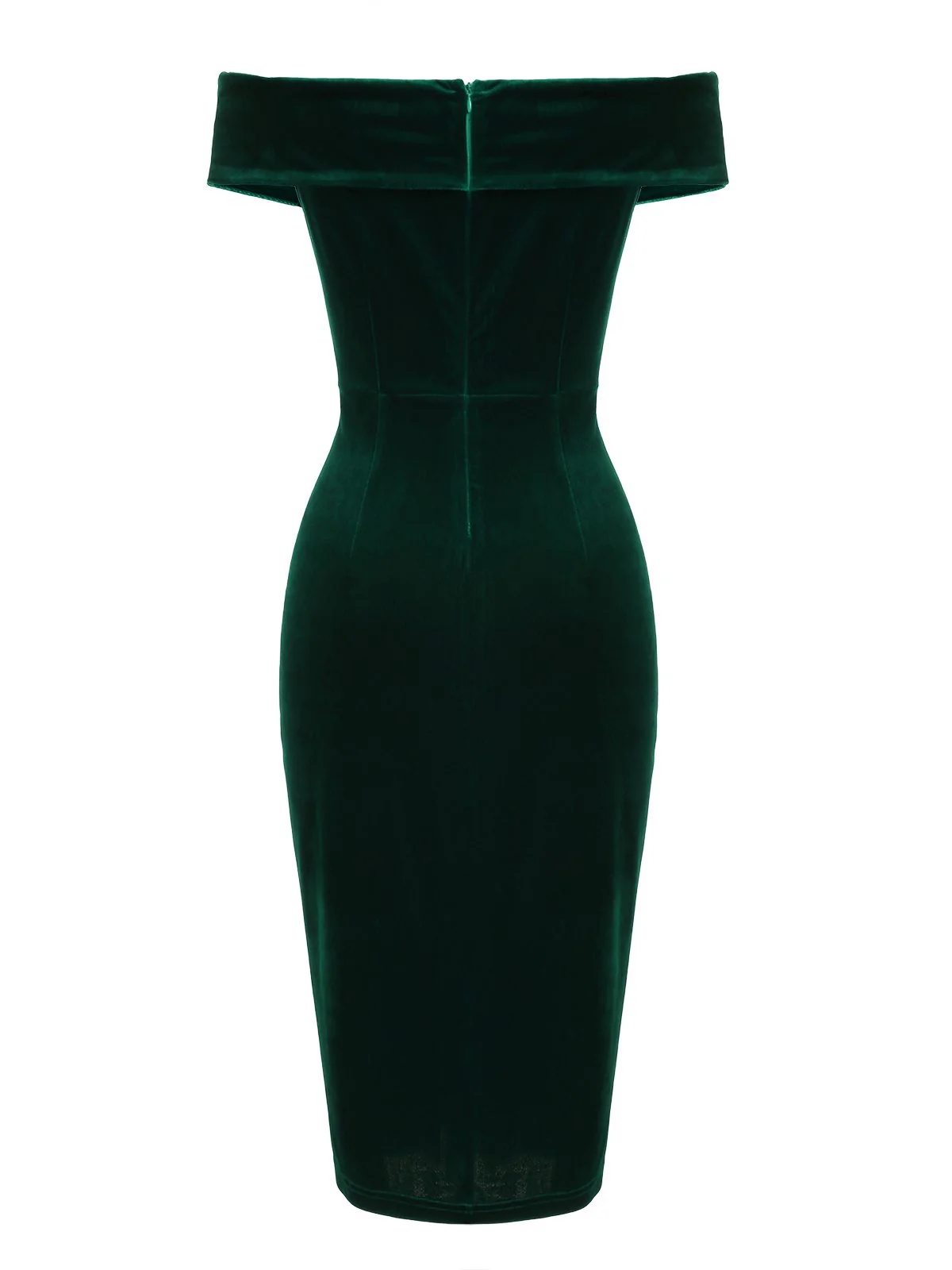 1960s Off Shoulder Velvet Bodycon Dress - Image 13