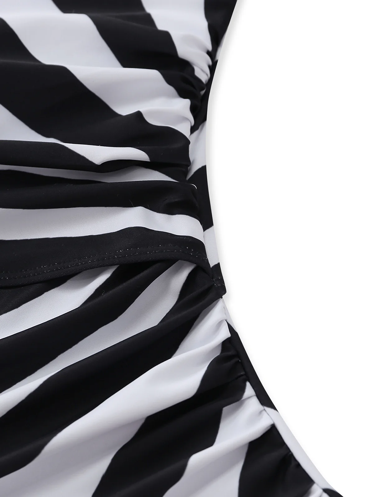 [Pre-Sale] 1960s One-Shoulder Zebra Print Cutout One-Piece Swimsuit - Image 4