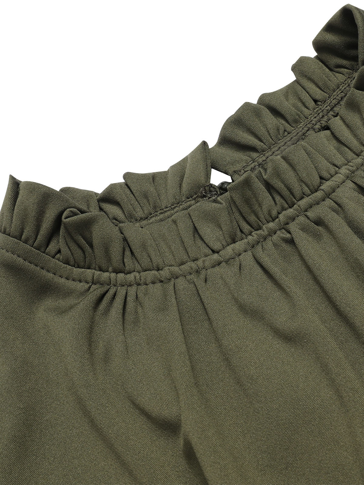 1960s Ruffles Sleeve High Waist Wide-Leg Belted Jumpsuit - Image 4