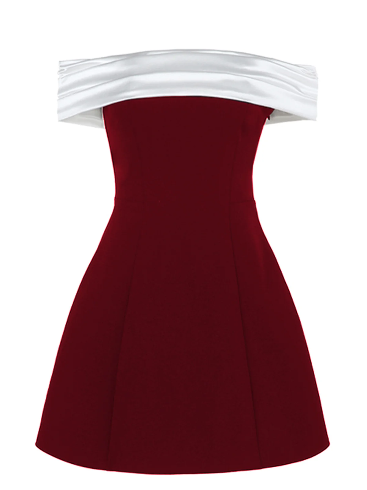 1960s Satin Patchwork Off-shoulder Babydoll Dress