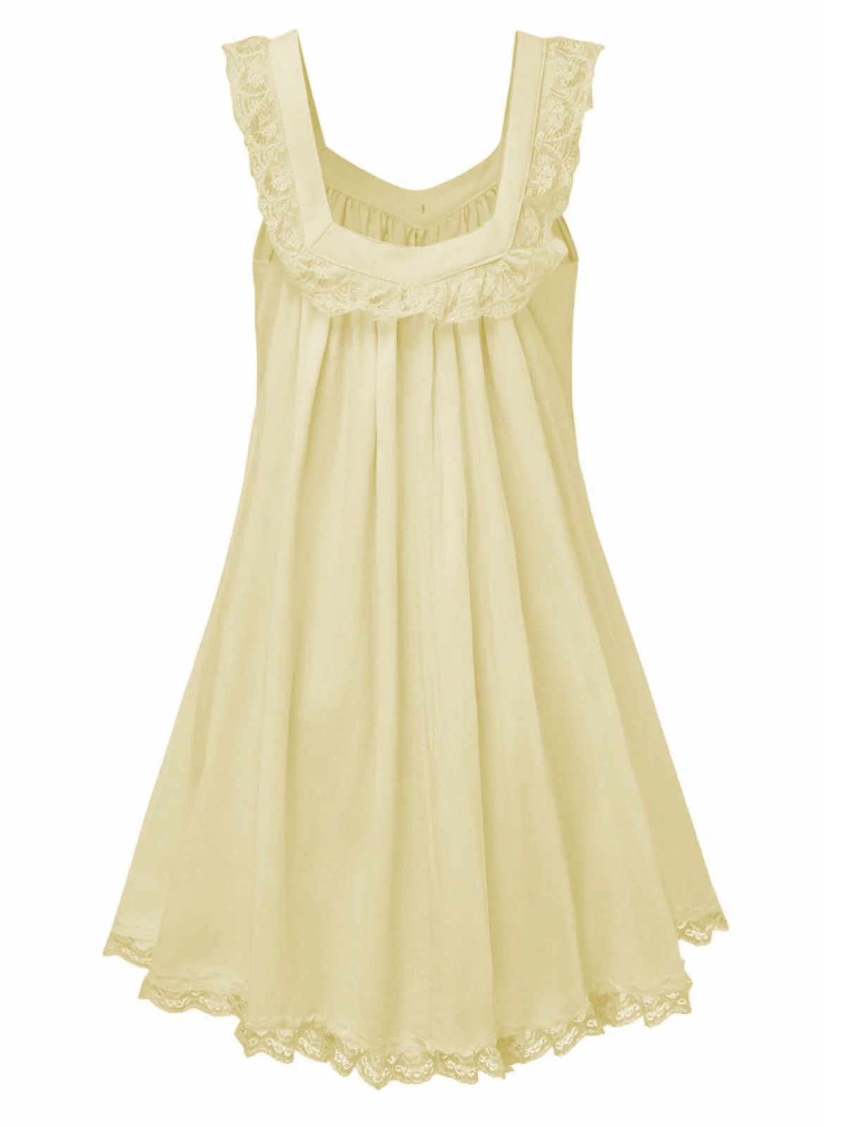 1960s Solid Bow Backless Lace Babydoll Dress - Image 5