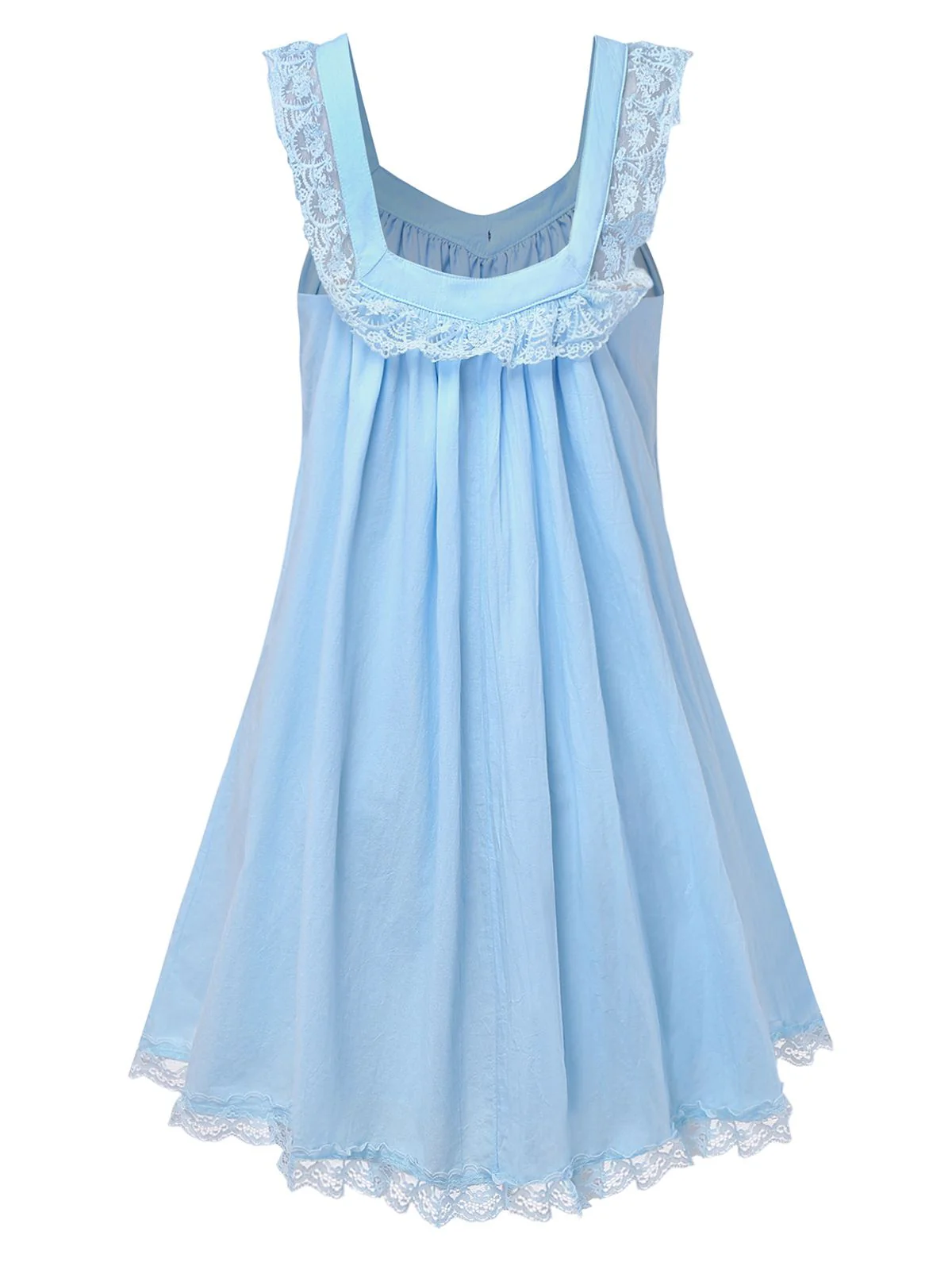 1960s Solid Bow Backless Lace Babydoll Dress - Image 8