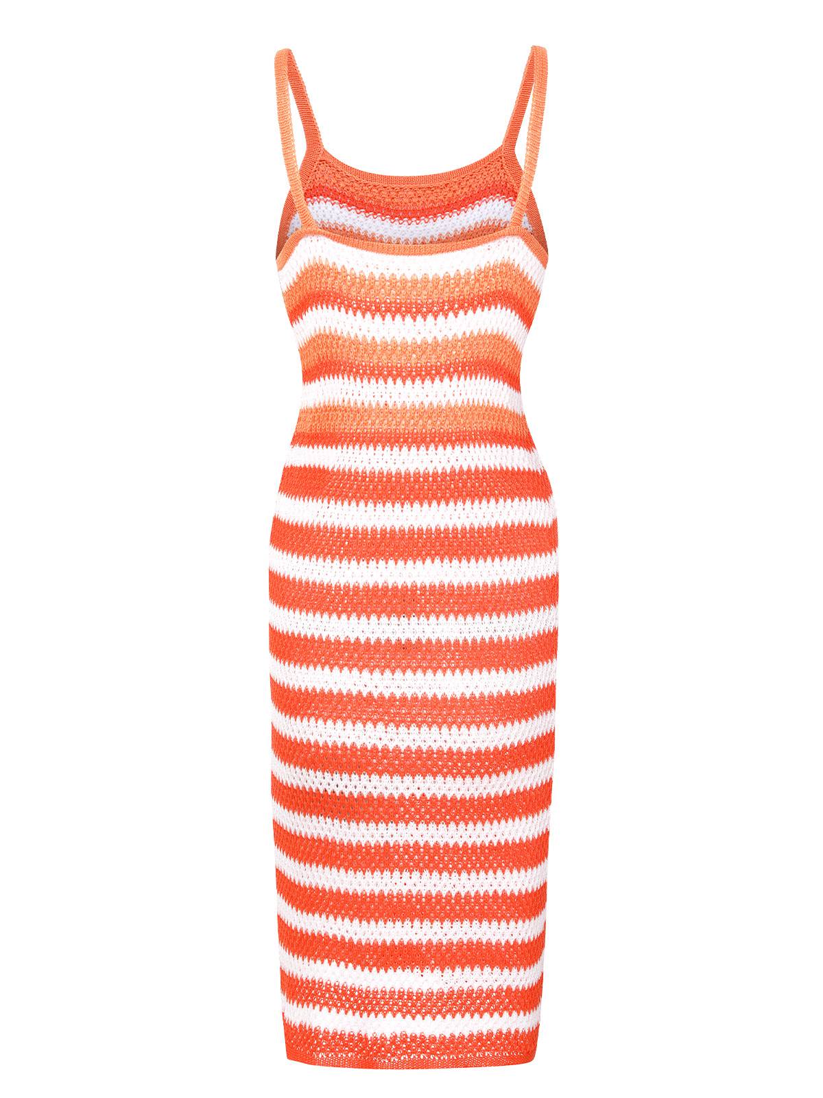 1960s Striped Knitted Spaghetti Straps Dress - Image 3