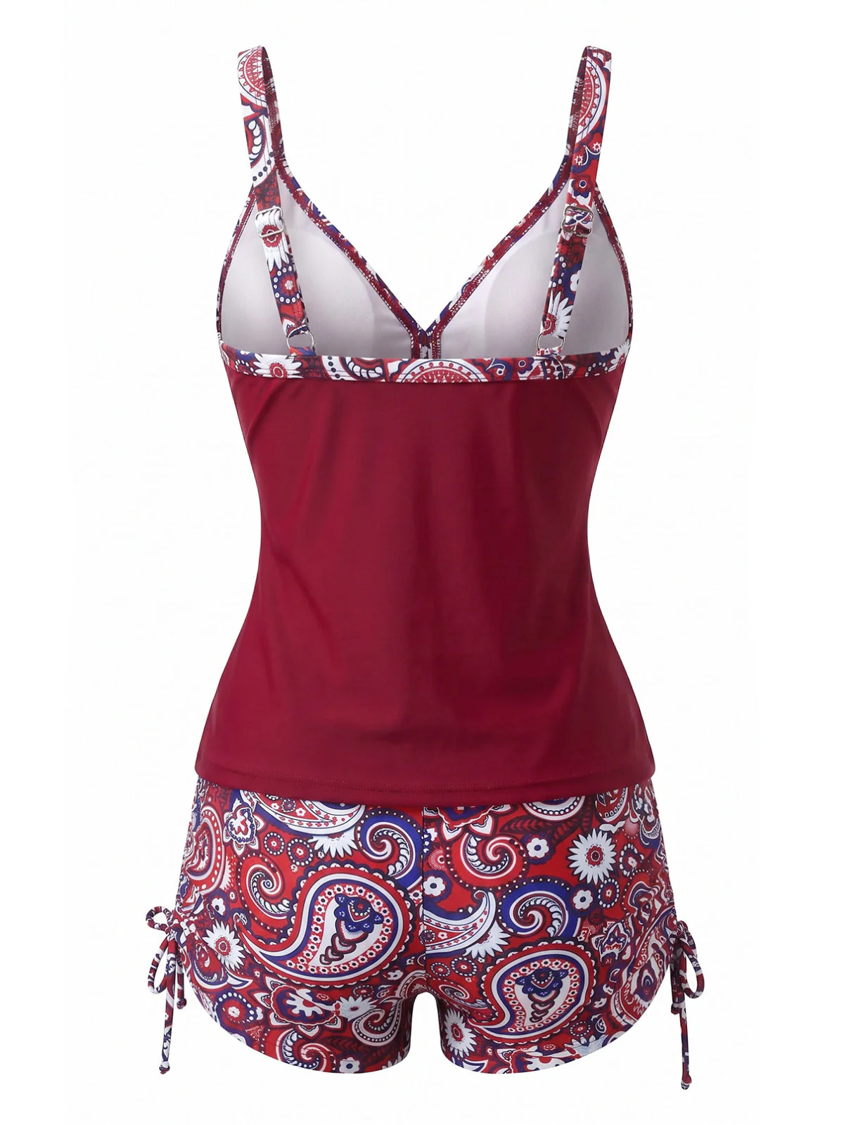 1970s Bohemian Strap V-Neck Tankini Set - Image 3