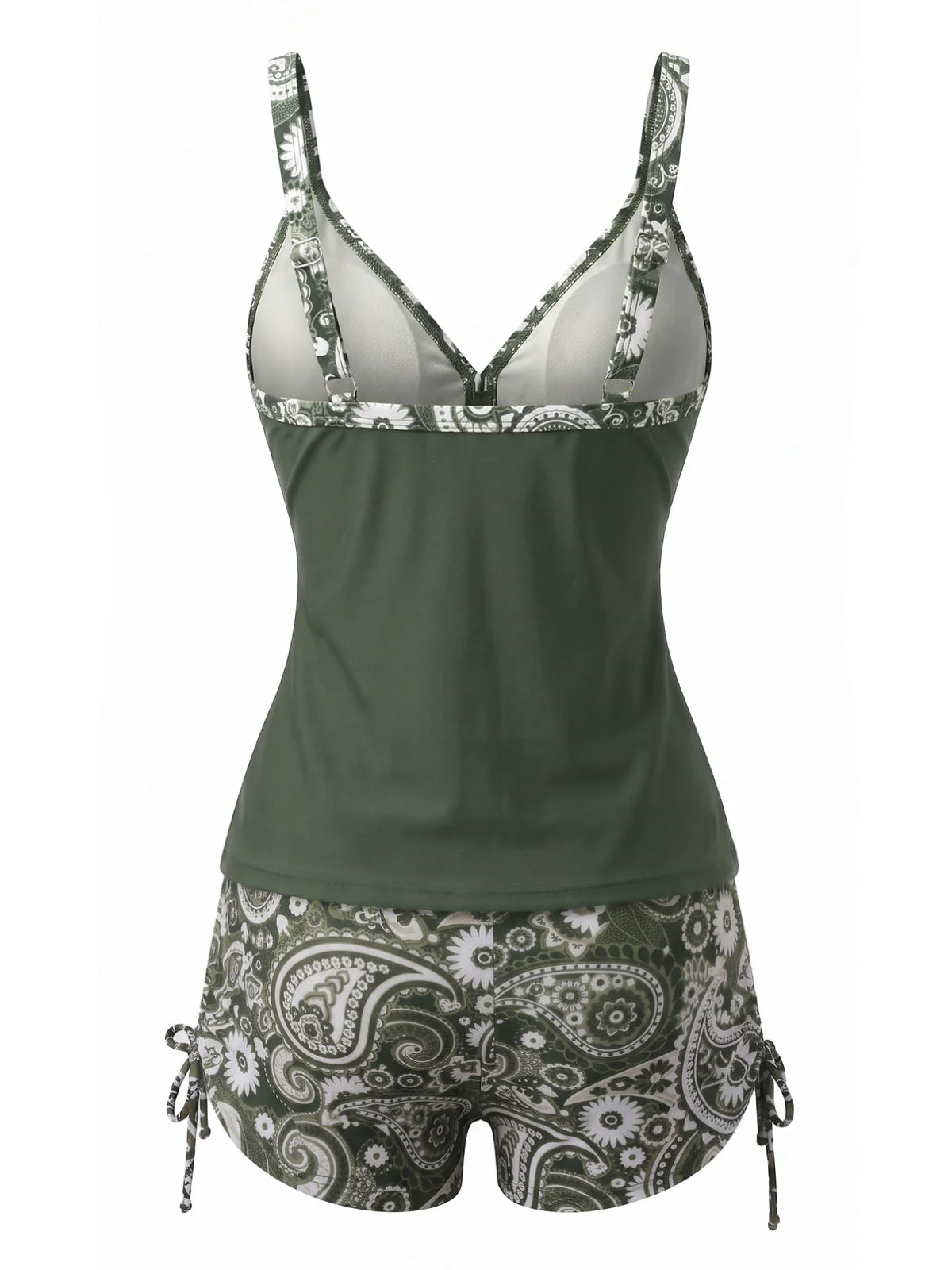 1970s Bohemian Strap V-Neck Tankini Set - Image 5