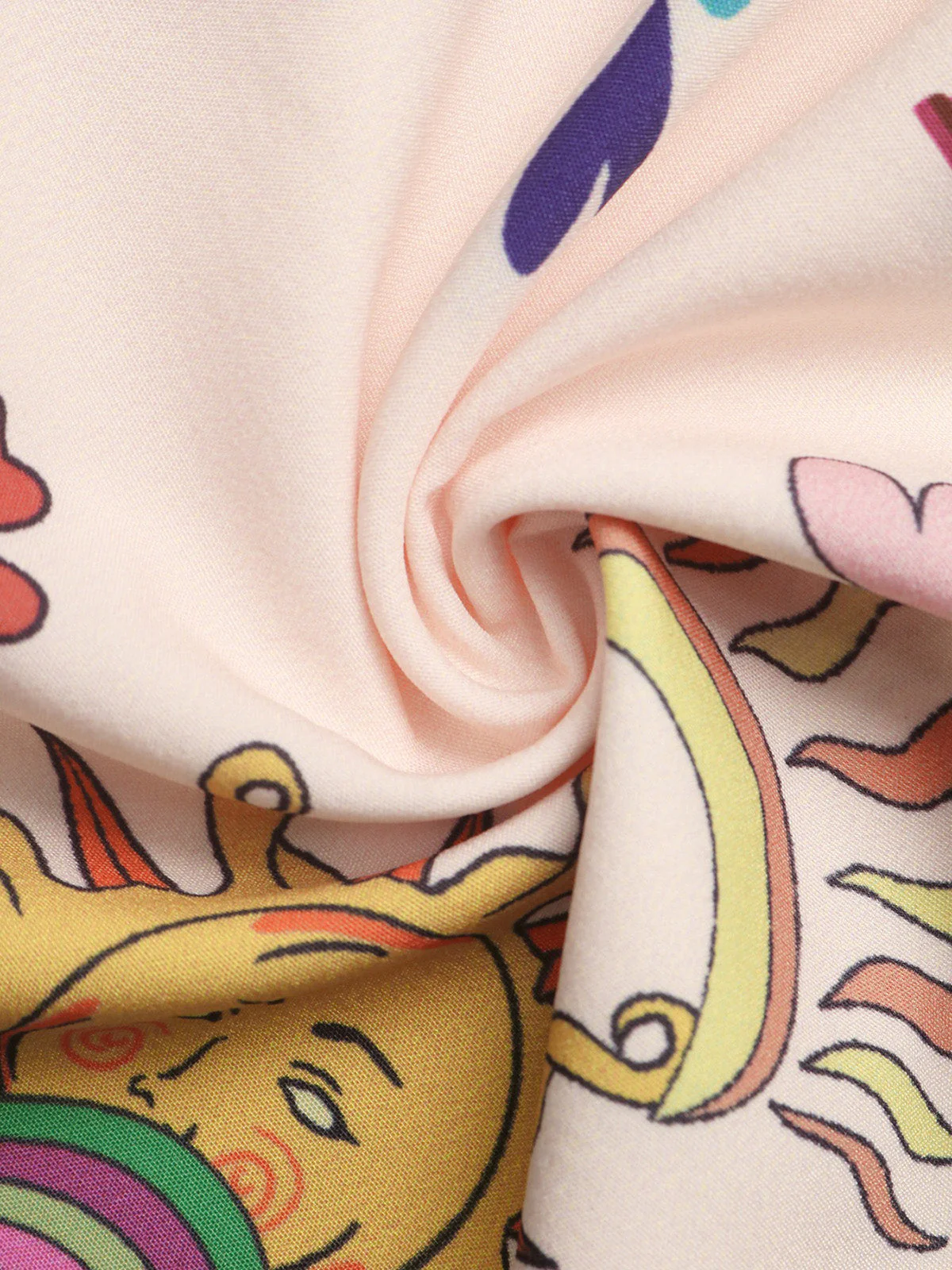 1970s Boho Butterfly Print Smocked Bandeau Romper - Image 7