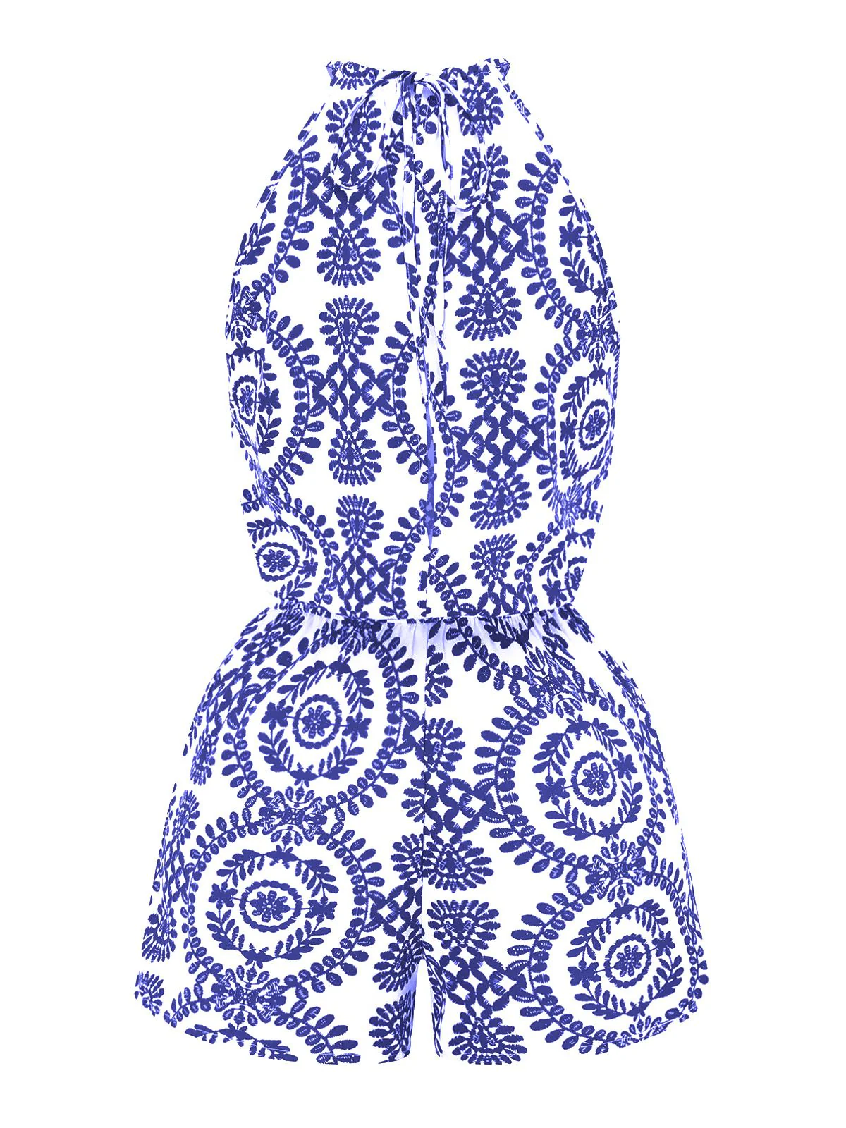 1970s Boho Irregular Print Romper - Image 6