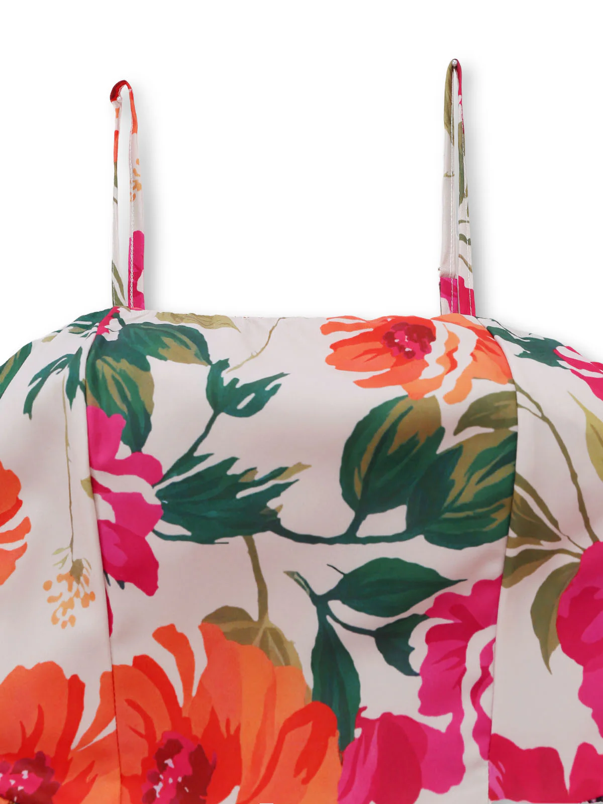 1970s Boho Style Floral Spaghetti Straps Dress - Image 4