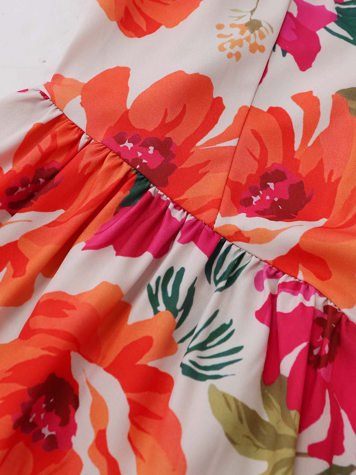 1970s Boho Style Floral Spaghetti Straps Dress - Image 5