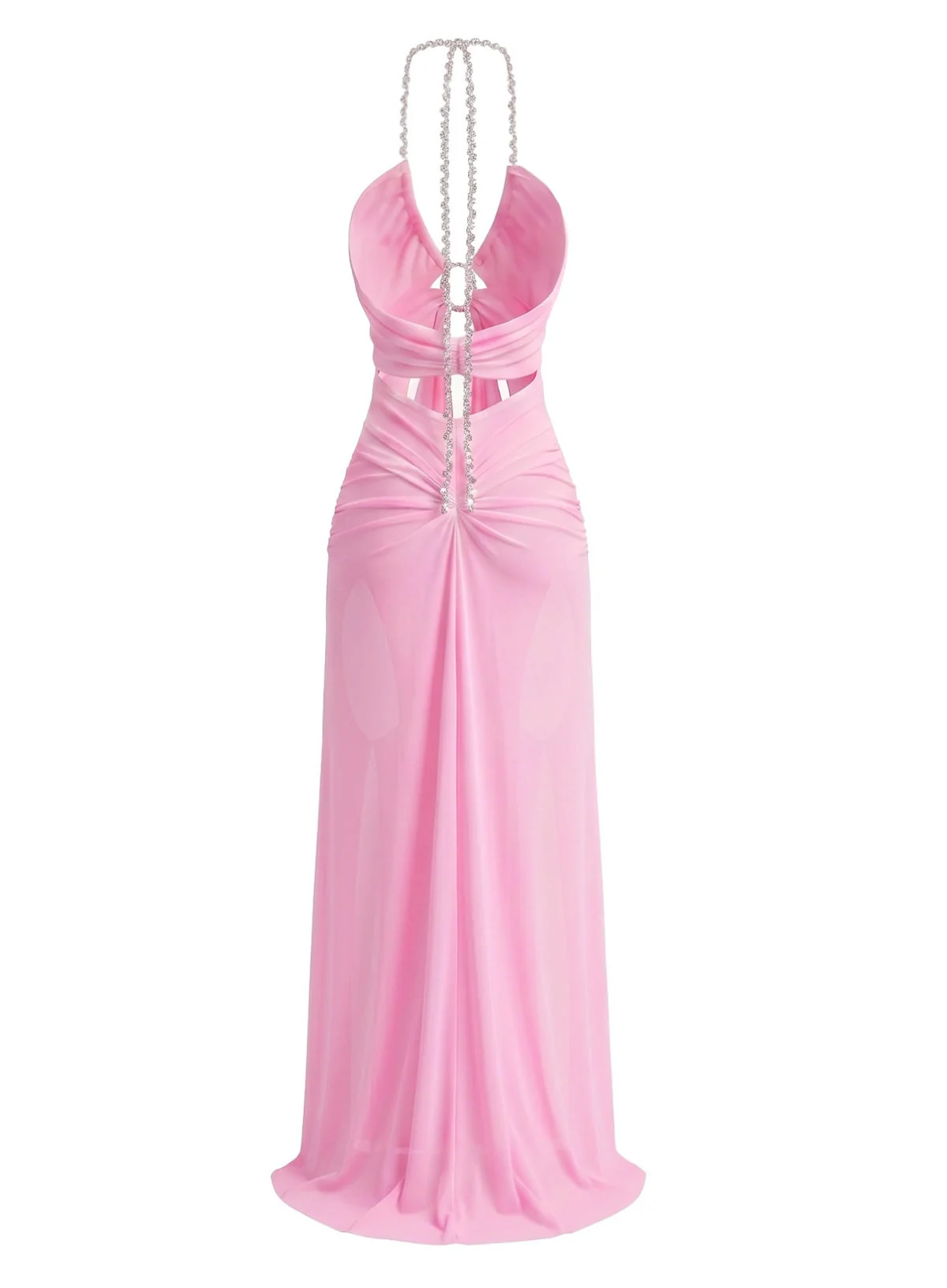 1970s Halter Cutout Mesh Maxi Dress - Image 2