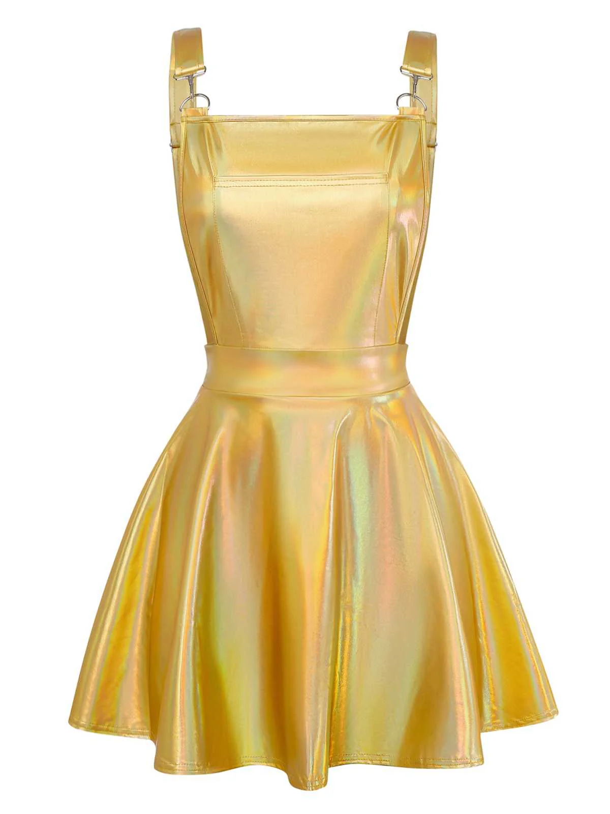 1970s Metallic Holographic Suspender Dress