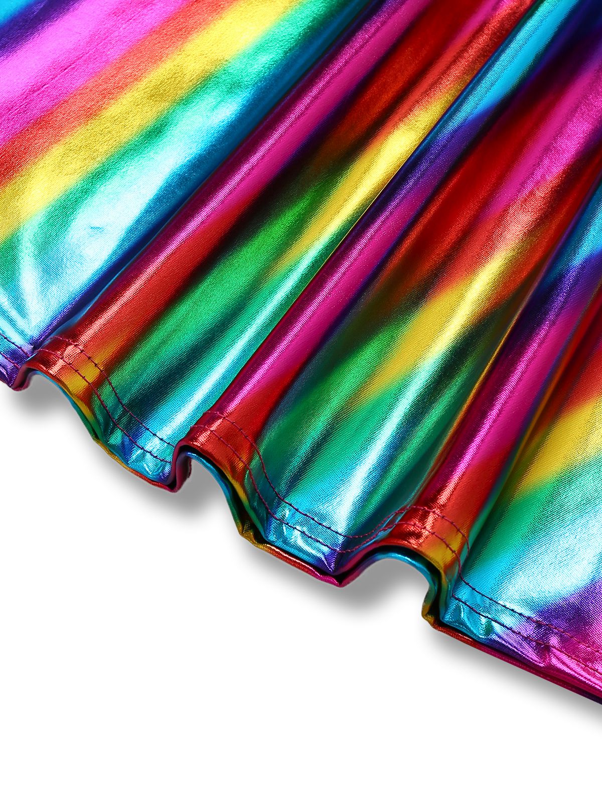 1970s Rainbow Colorblock Disco Halter Jumpsuit - Image 13