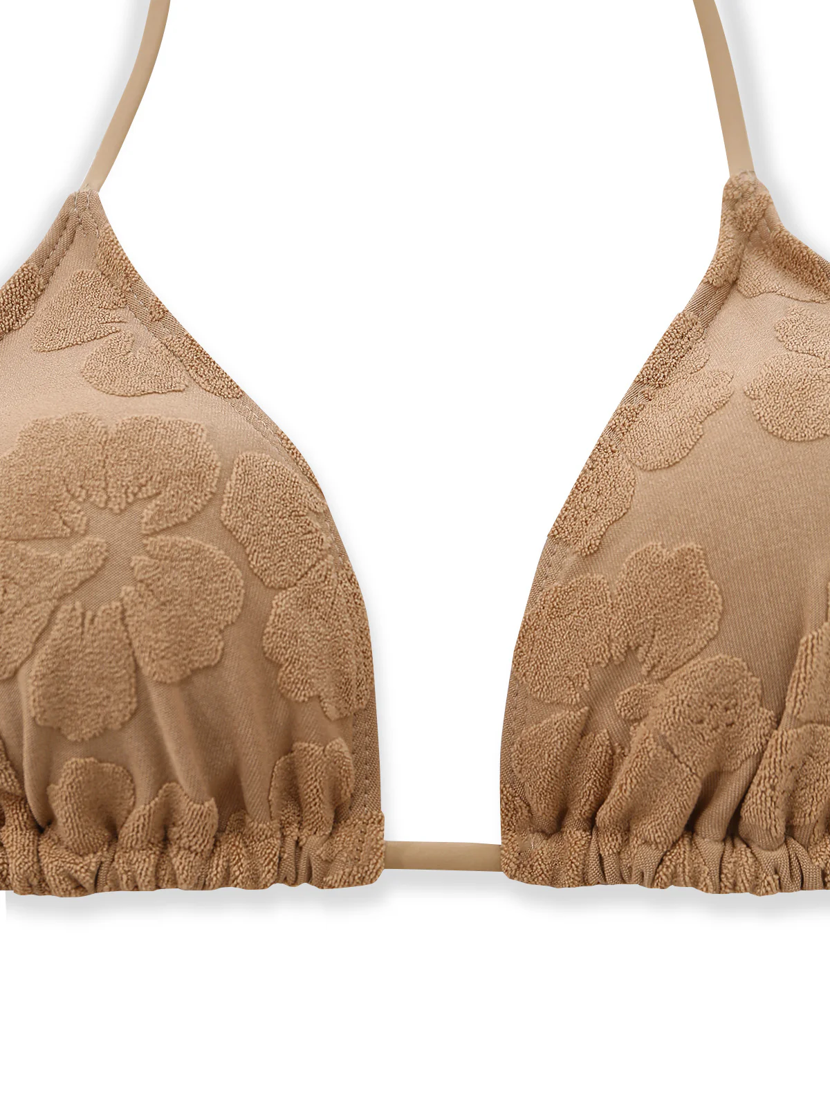 1970s Solid 3D Camellia Foil-Print Swimsuit & Cover-Up - Image 3