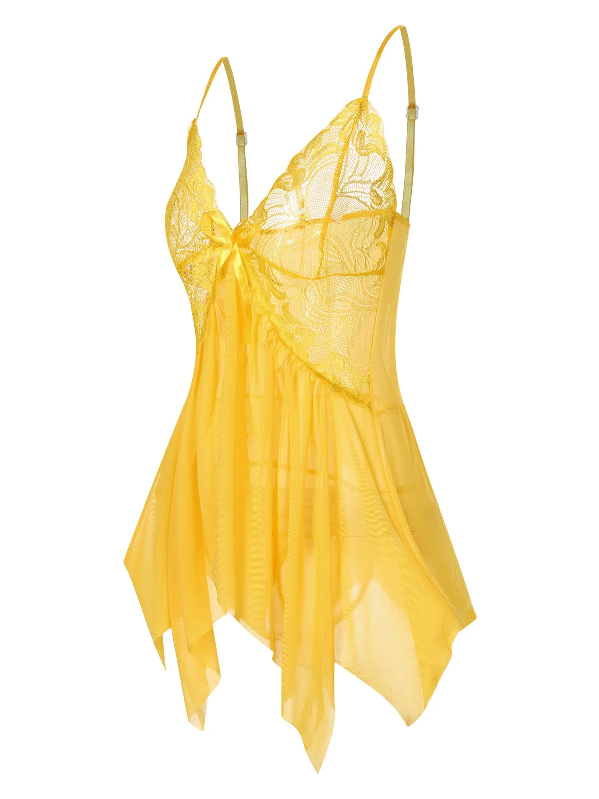 1970s Spaghetti Strap Lace Sheer Sleepwear - Image 15