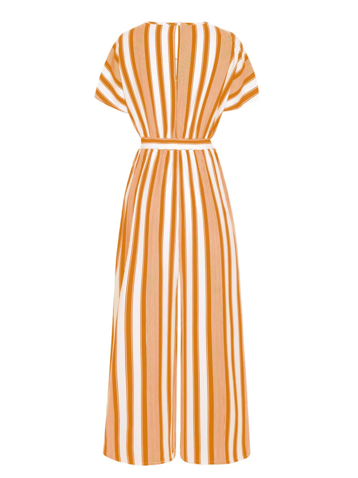 1970s V-Neck Contrast Stripes Jumpsuit - Image 11