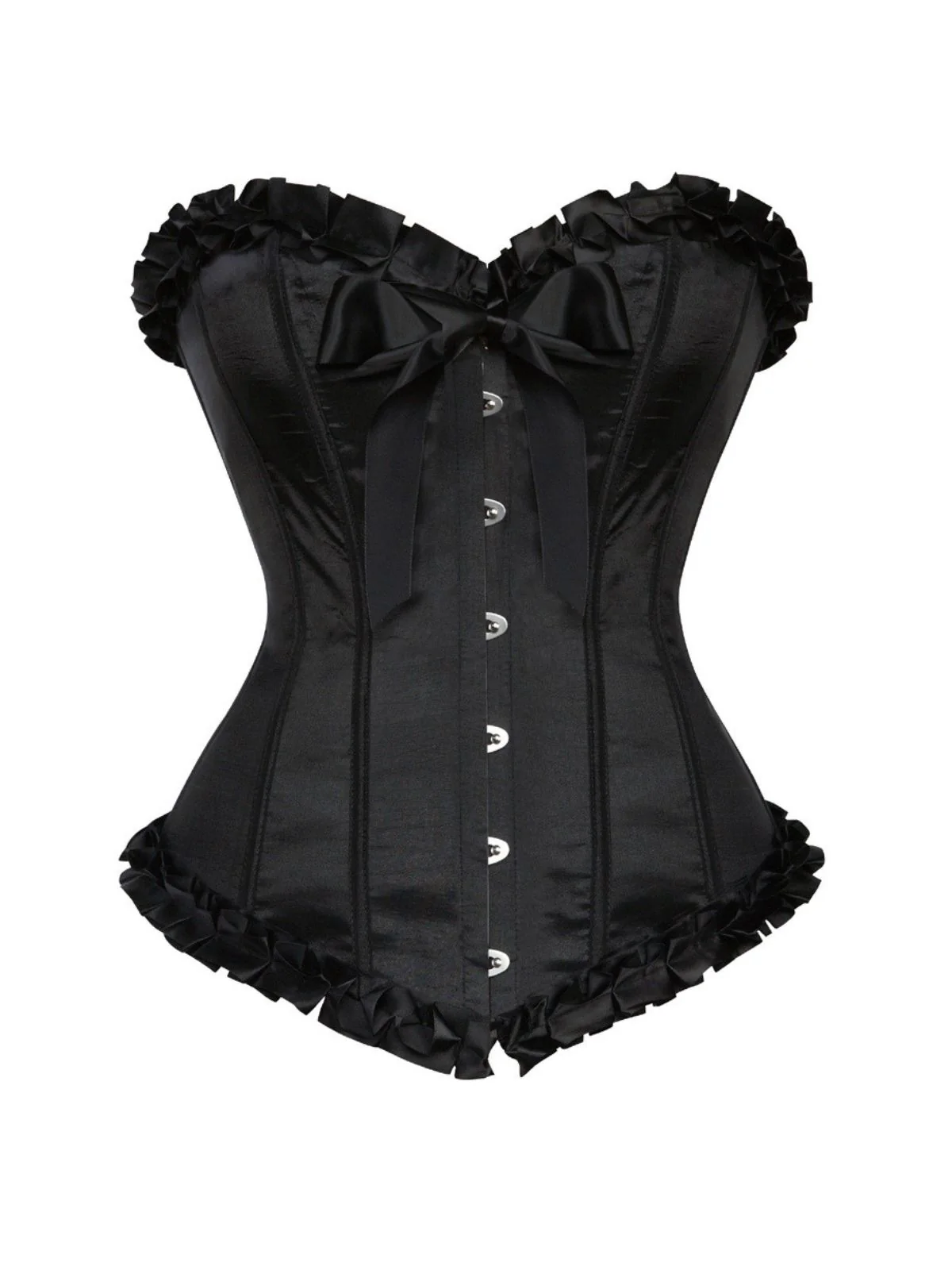 1980s Binding Bow Box-Pleat Patchwork Corset