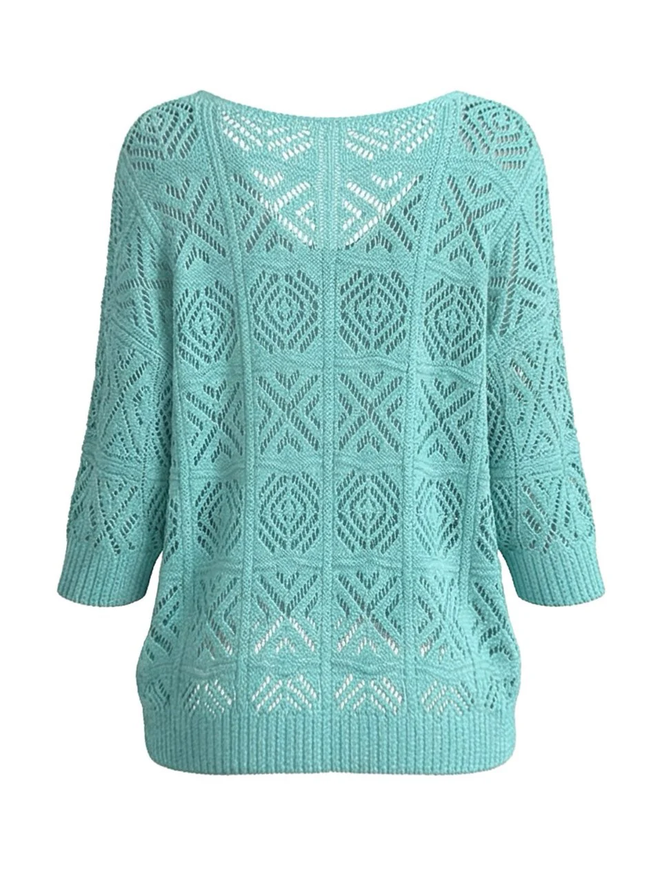 1980s Crocheted Open-Knit Off-Shoulder Cover-Up - Image 5