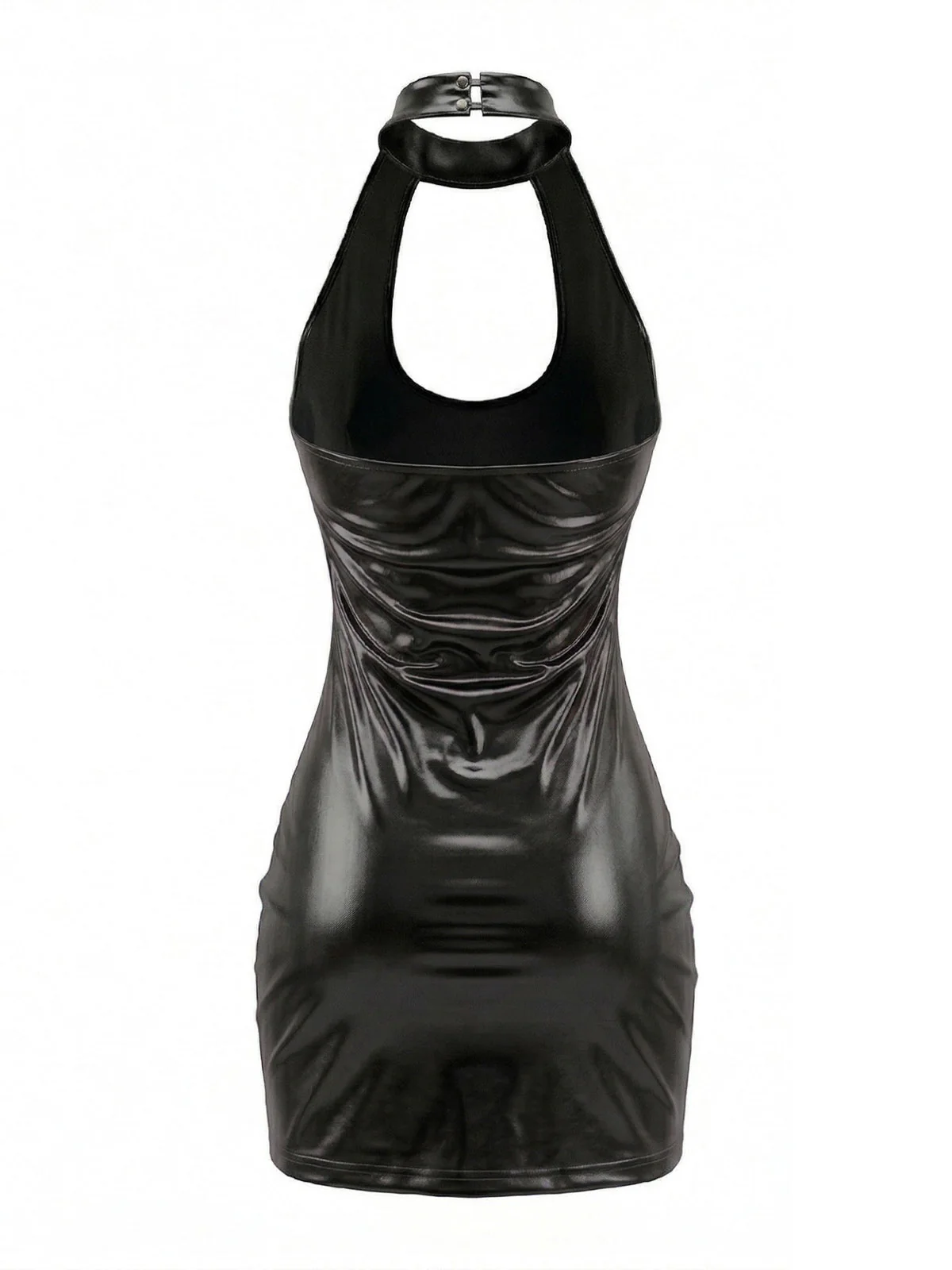 1980s Glossy Patent Leather Disco Dress - Image 5