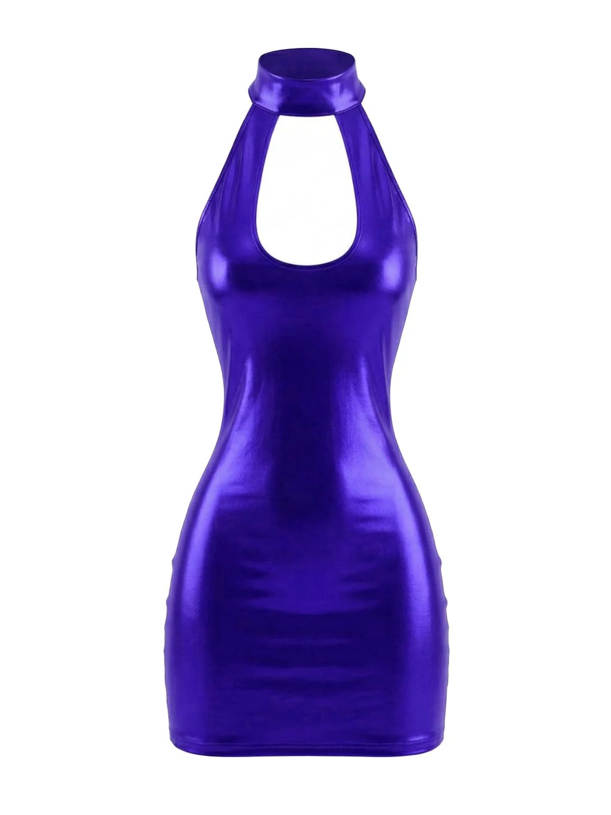 1980s Glossy Patent Leather Disco Dress - Image 6