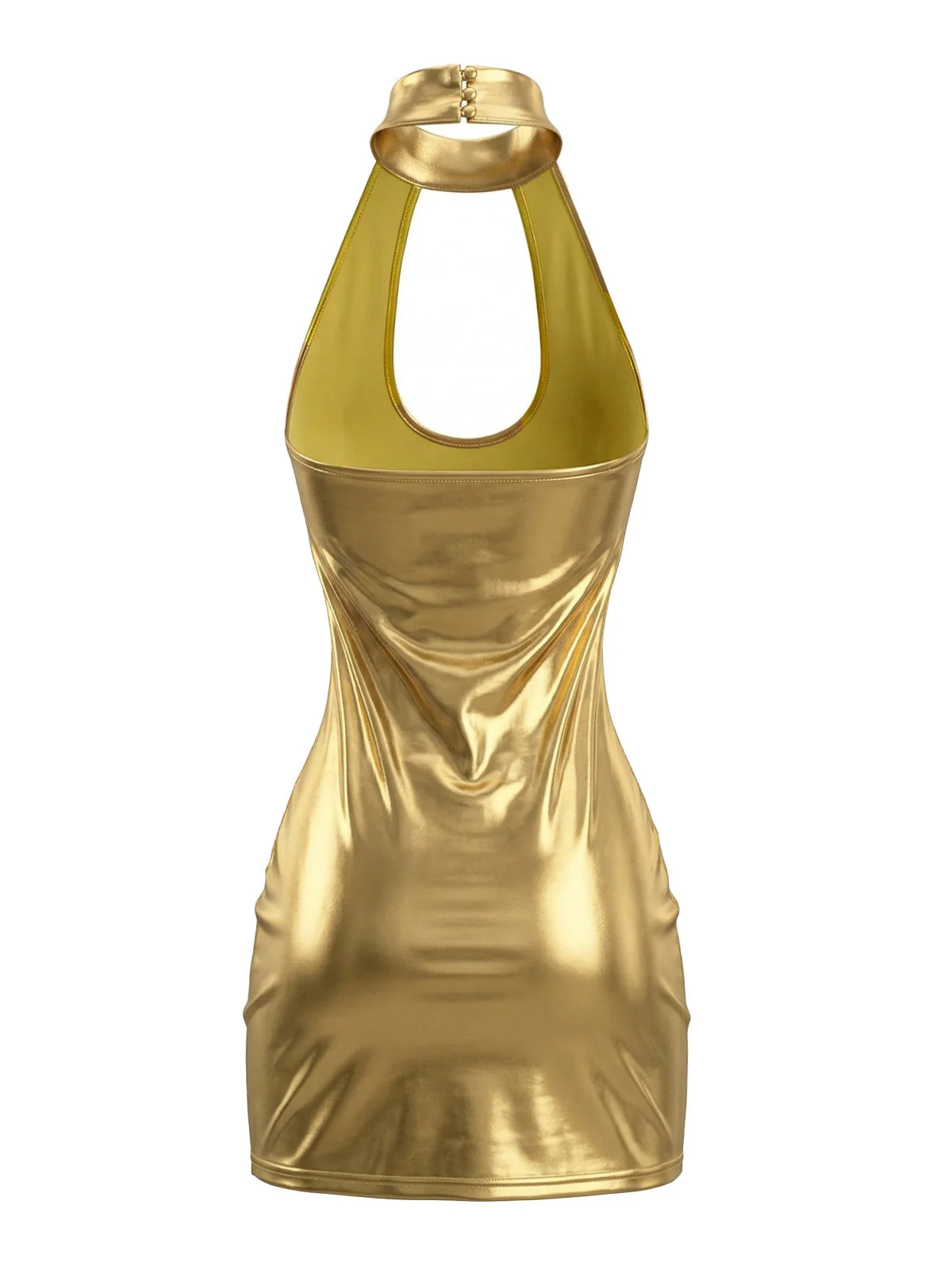 1980s Glossy Patent Leather Disco Dress - Image 9