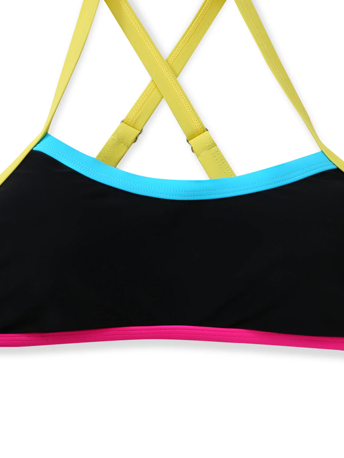 1980s Halter Colorblock Cross Back Tie-Side Bikini Set - Image 4