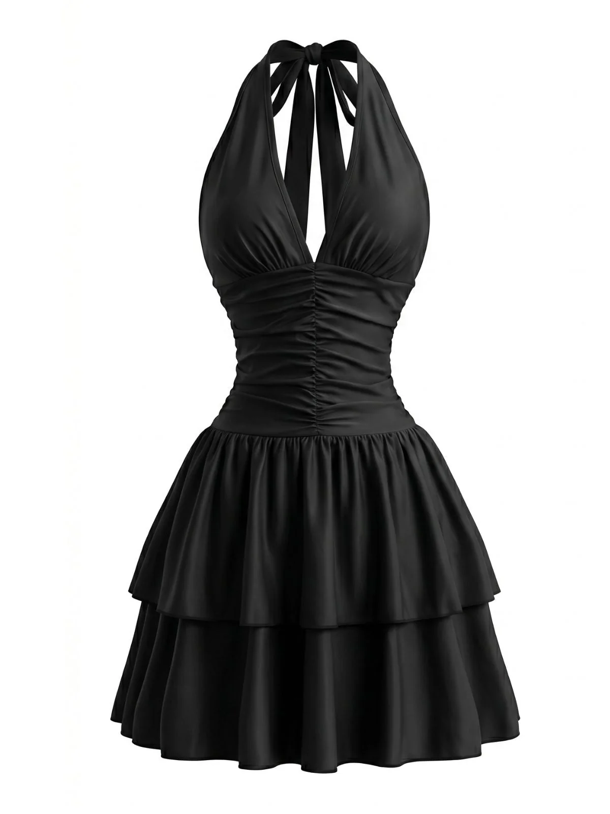 1980s Halter Tulip Backless Mini Dress