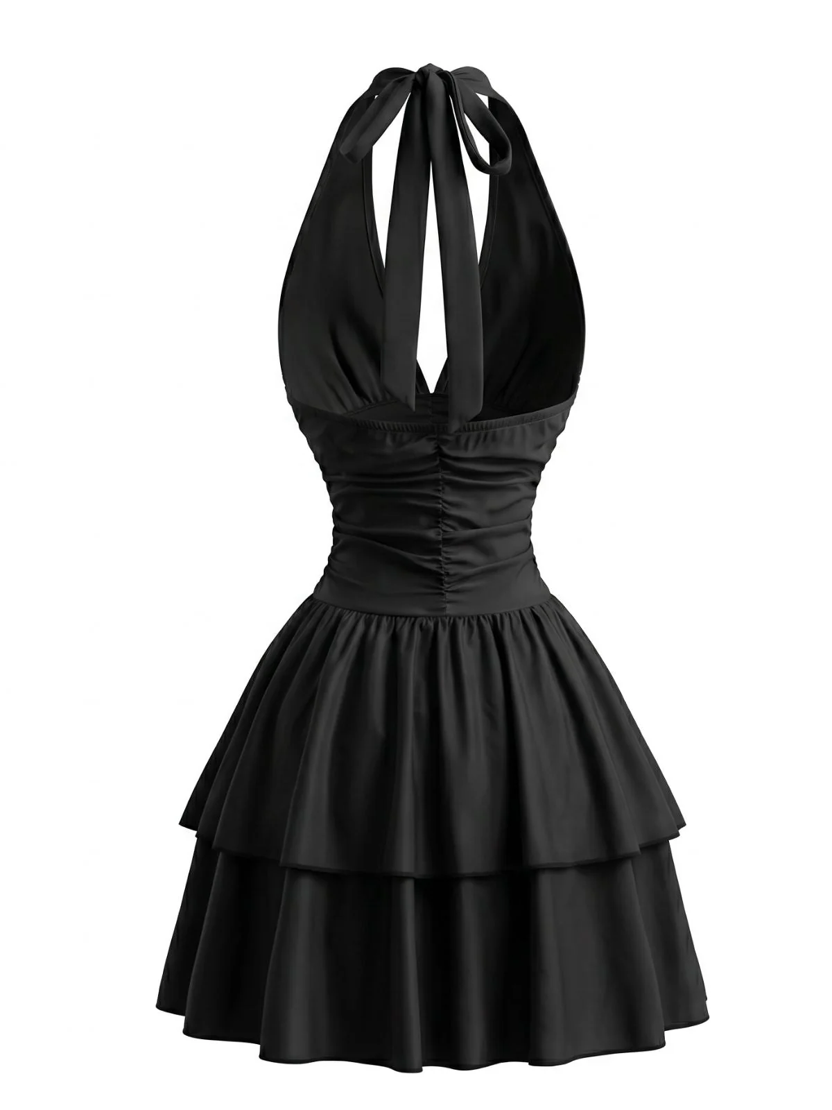 1980s Halter Tulip Backless Mini Dress - Image 2