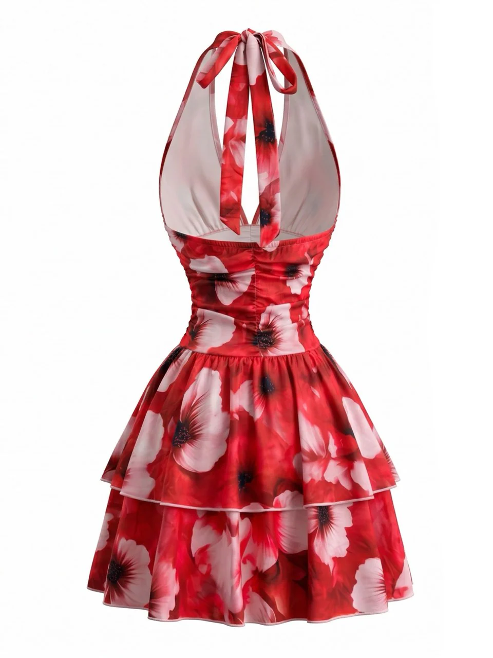 1980s Halter Tulip Backless Mini Dress - Image 7