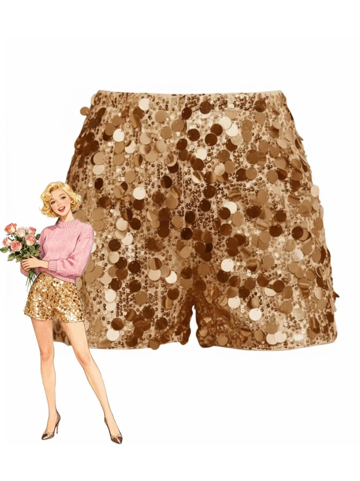 1980s Metallic Sequined Disco Shorts
