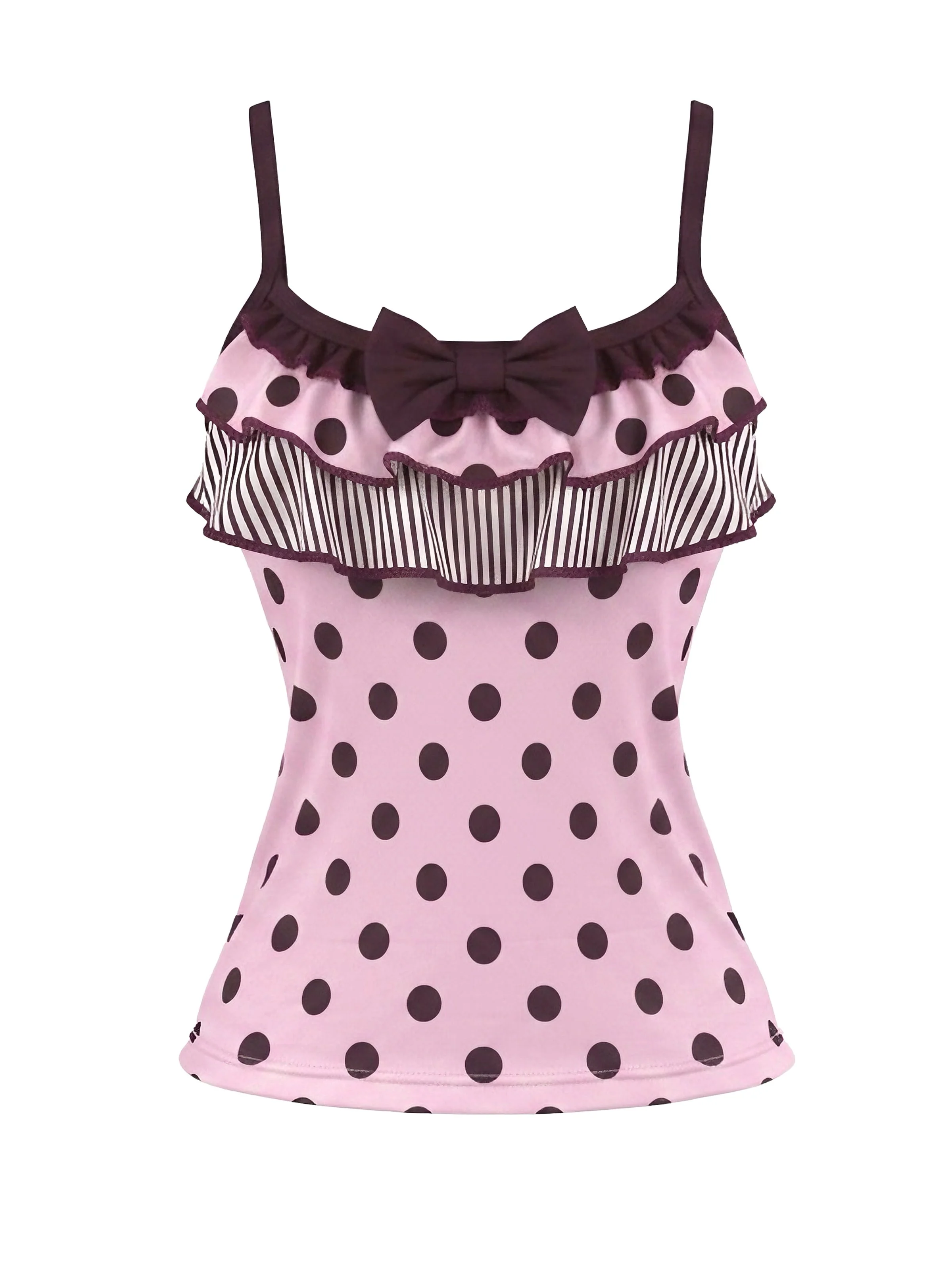 1980s Polka Dot Sleeveless Tank Top