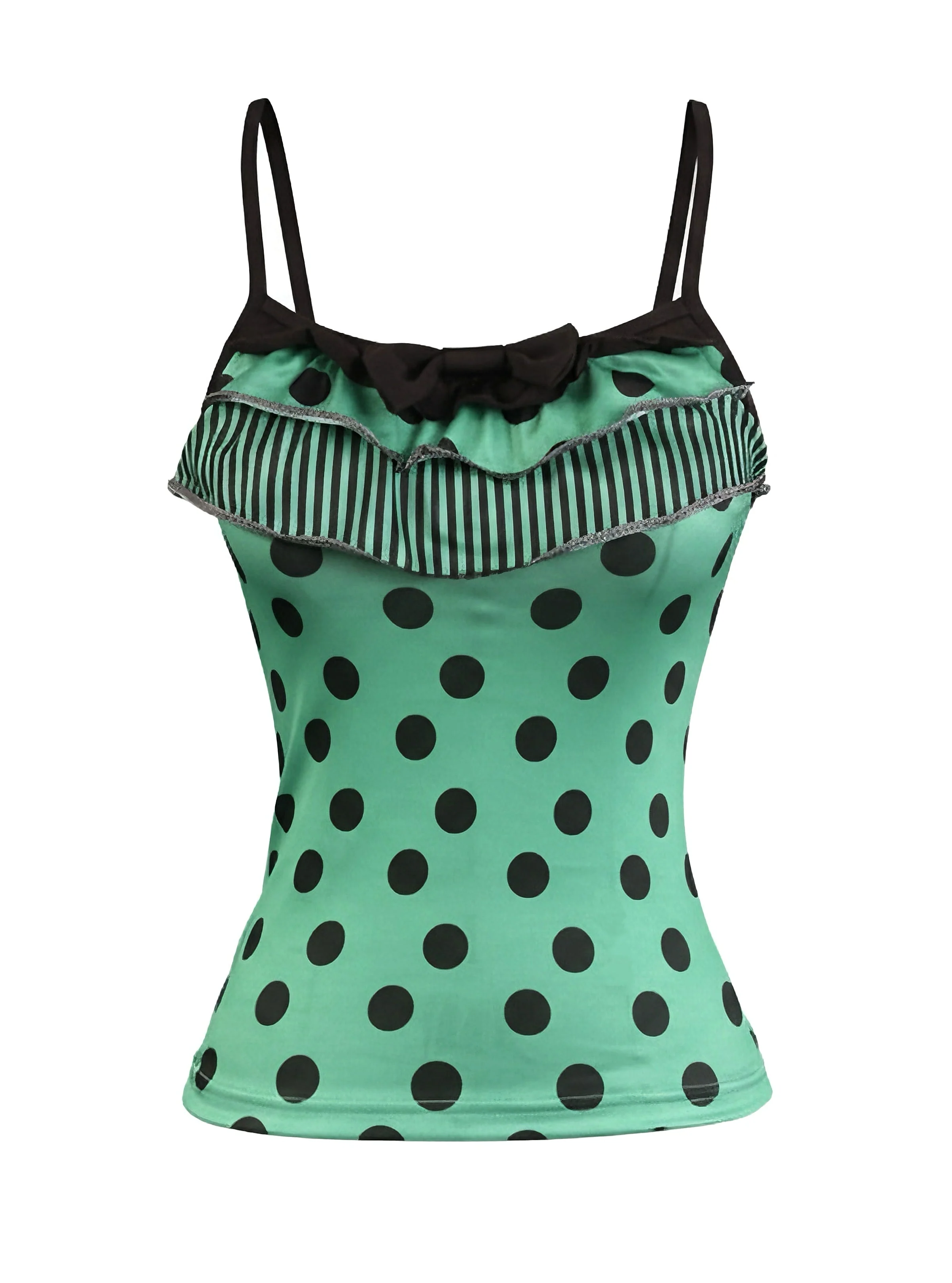 1980s Polka Dot Sleeveless Tank Top - Image 3