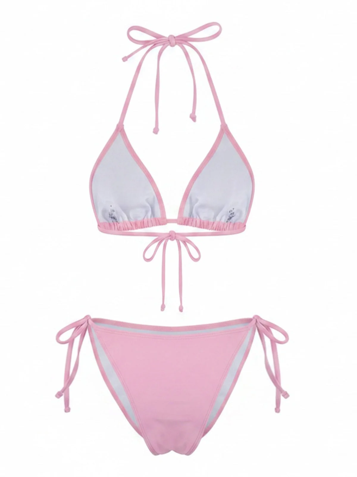 1980s Rhinestone Halter Triangle Bikini Set - Image 3