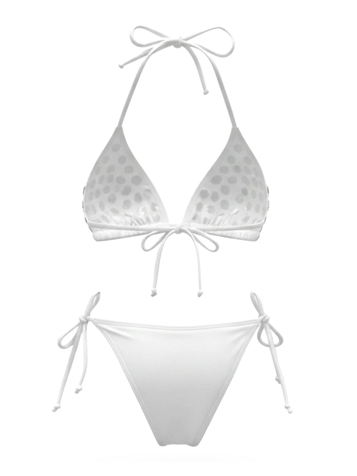 1980s Rhinestone Halter Triangle Bikini Set - Image 7
