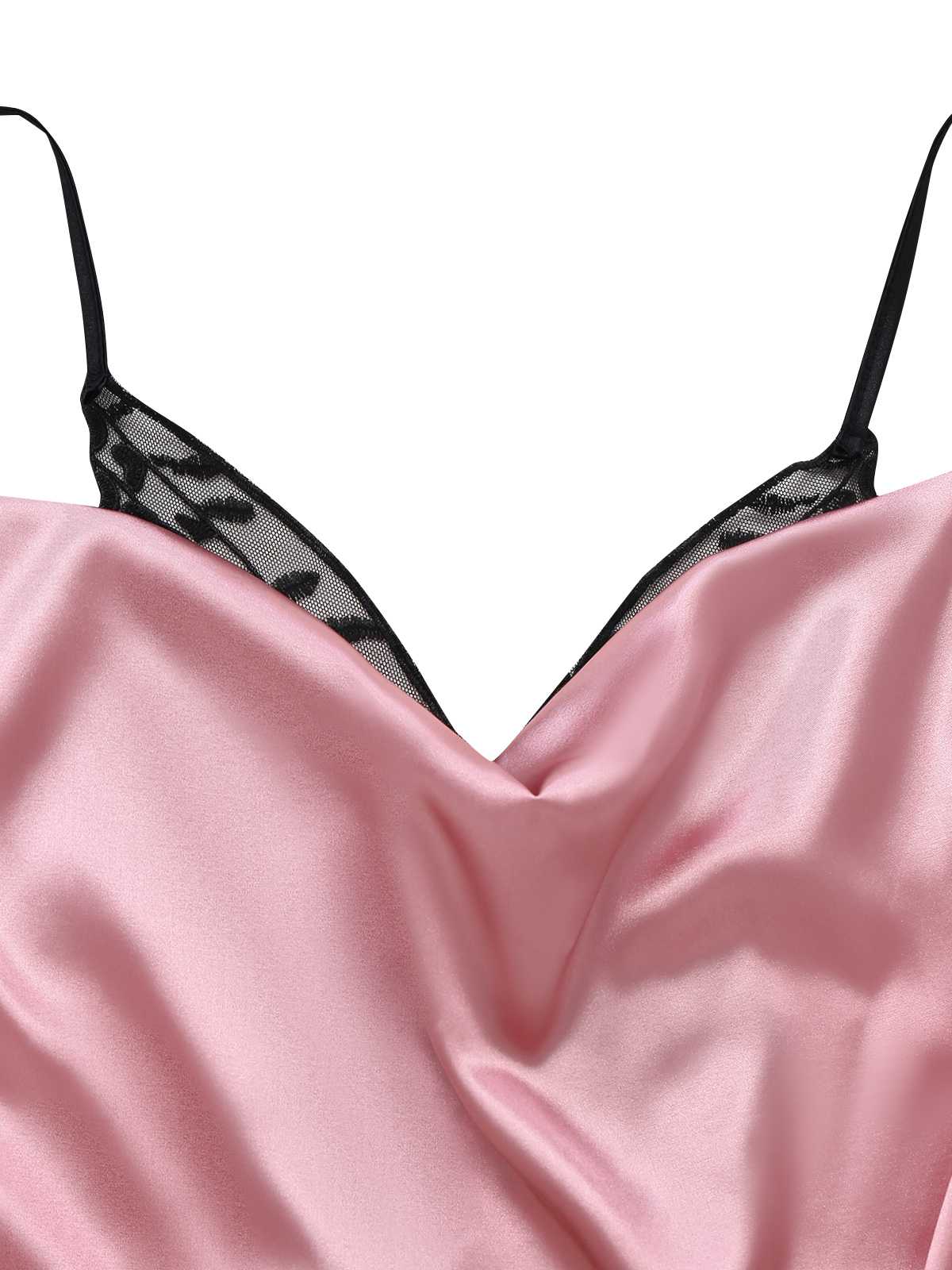 1980s Satin Slip Butterfly Lace Nightgown - Image 6