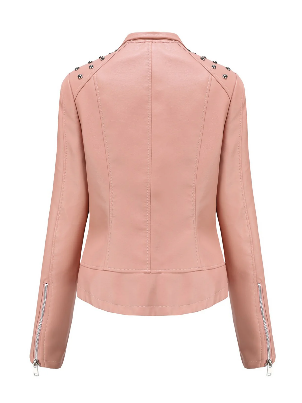 1980s Solid Lapel Leather Jacket - Image 9