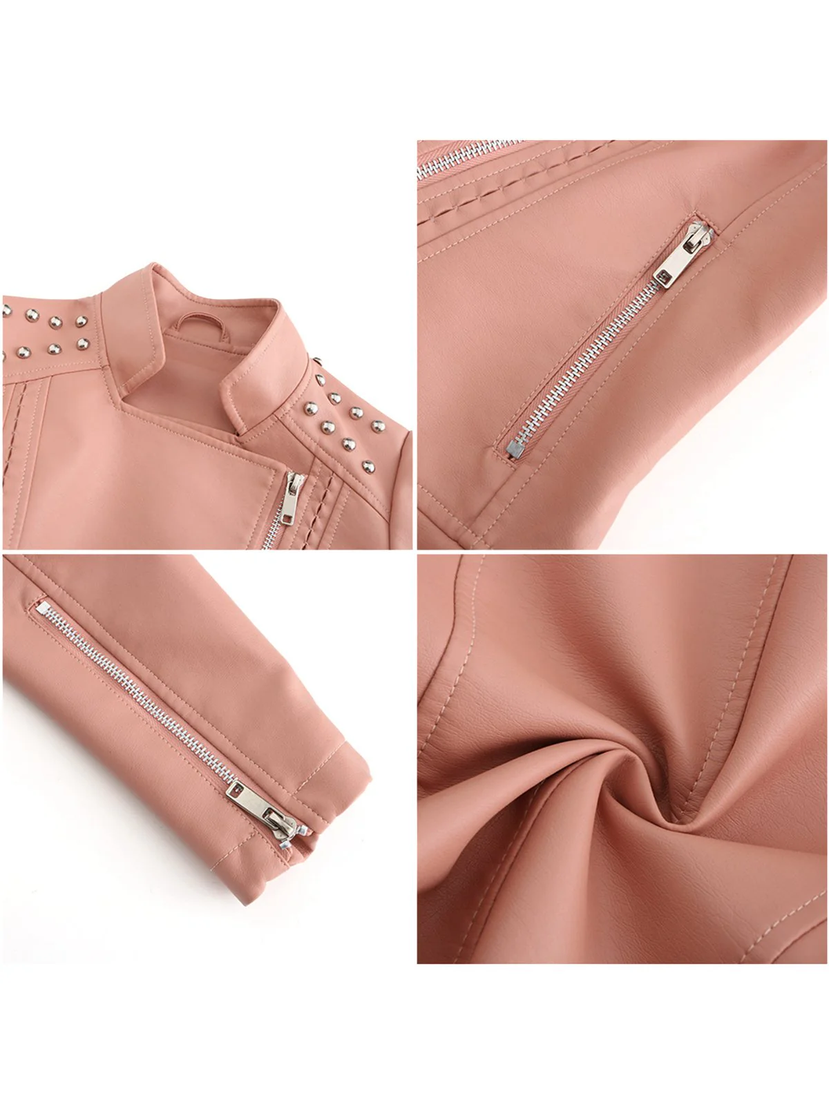 1980s Solid Lapel Leather Jacket - Image 10