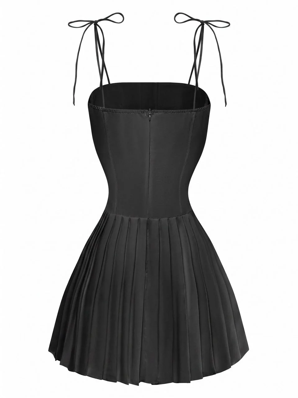 1980s Solid Spaghetti Strap Mini Dress - Image 10