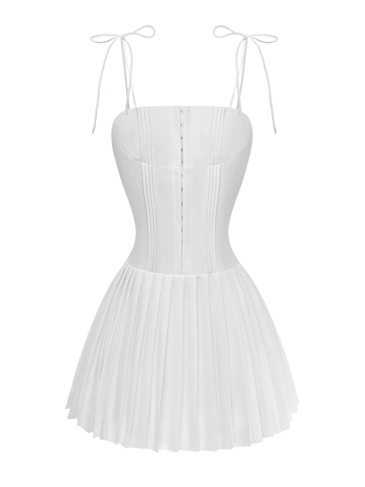 1980s Solid Spaghetti Strap Mini Dress - Image 2