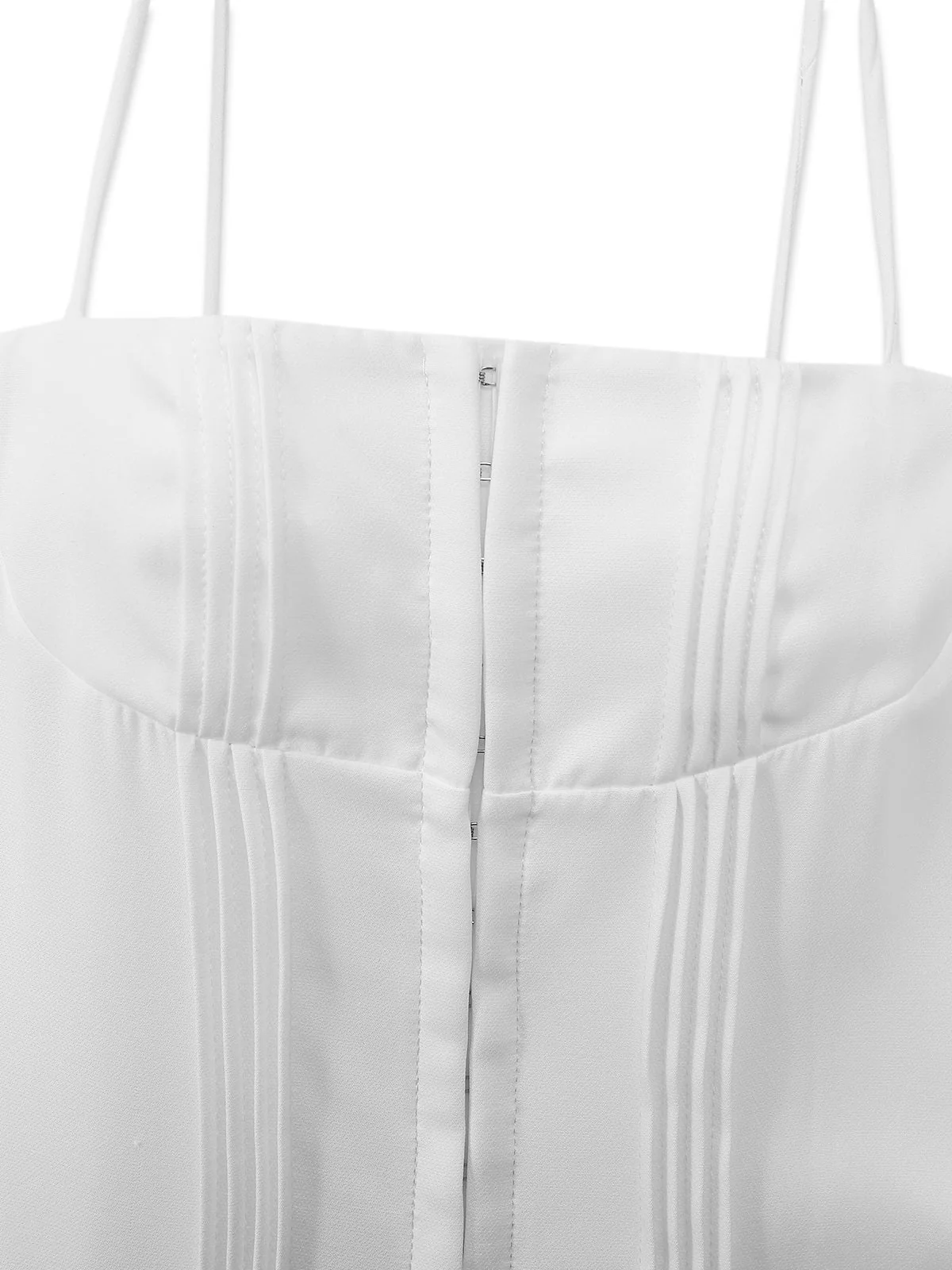1980s Solid Spaghetti Strap Mini Dress - Image 4