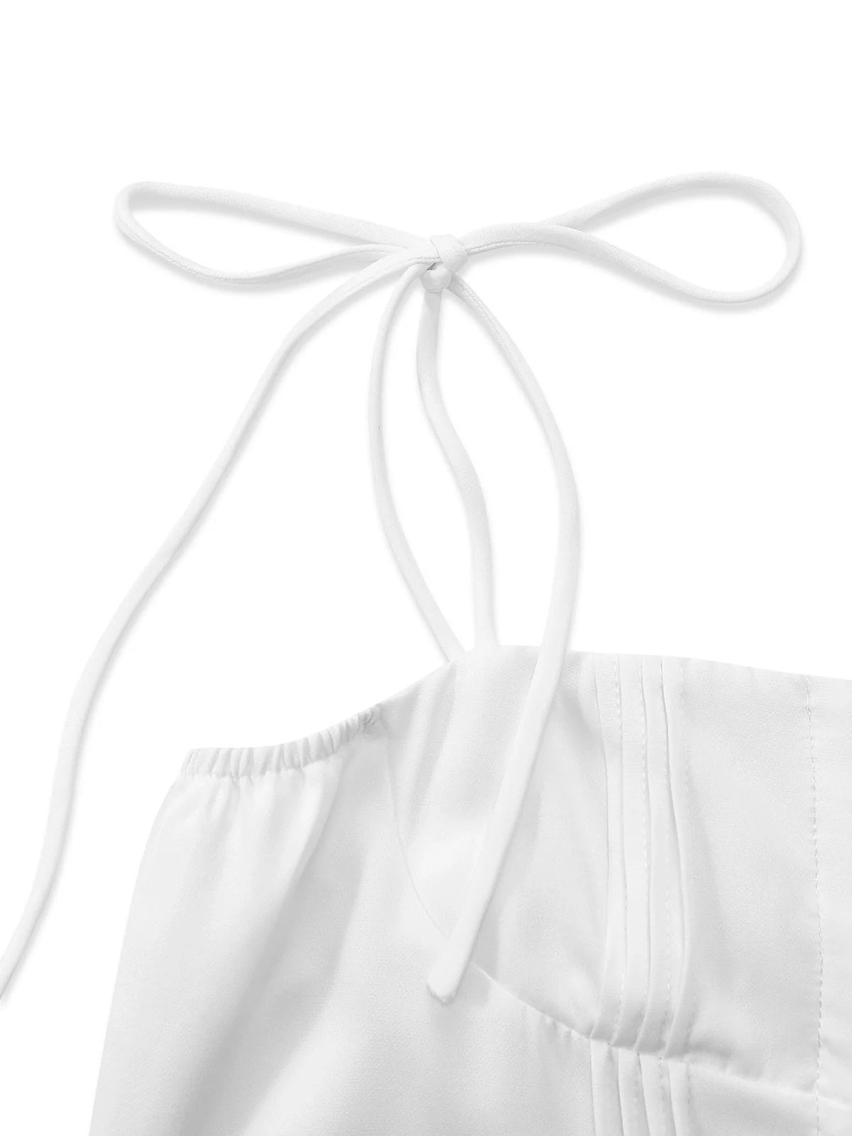 1980s Solid Spaghetti Strap Mini Dress - Image 5