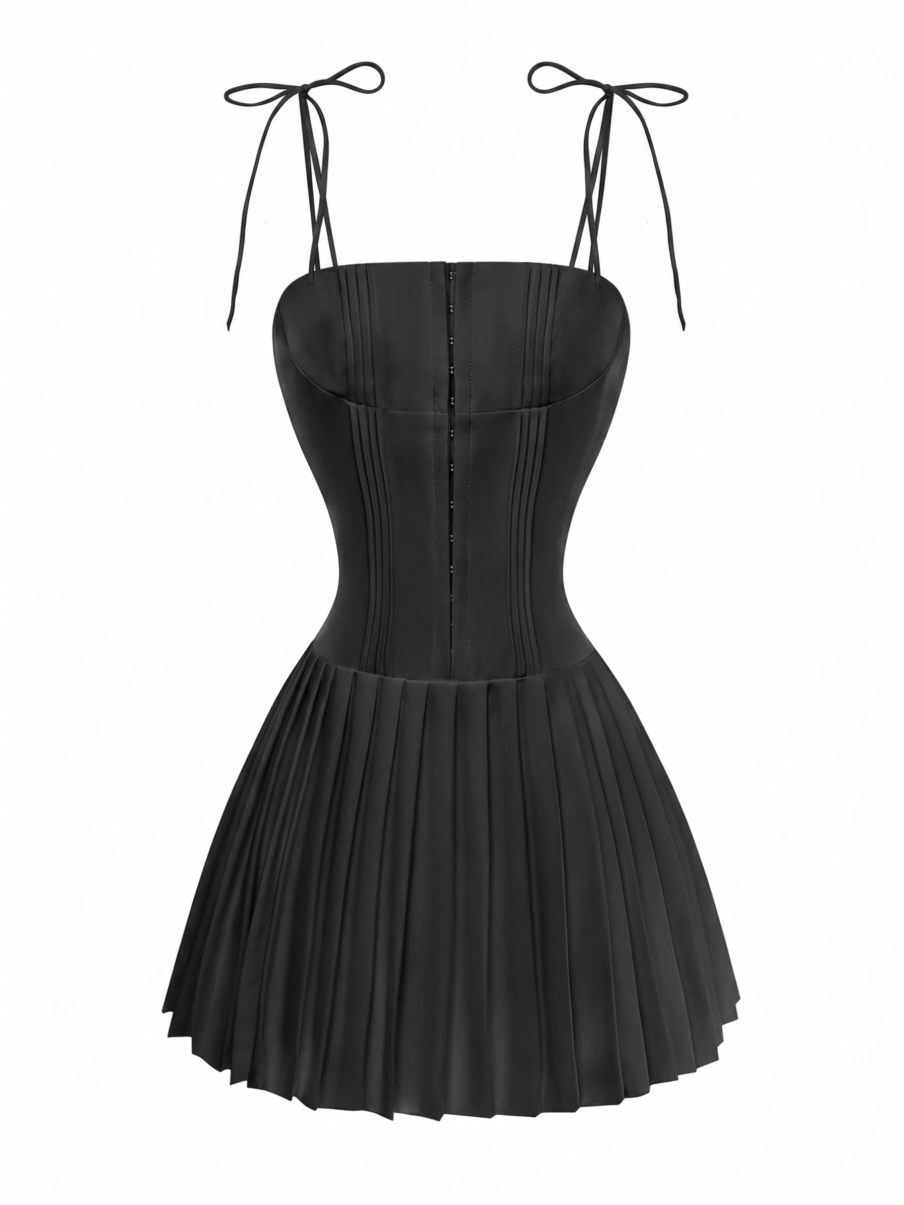 1980s Solid Spaghetti Strap Mini Dress - Image 9