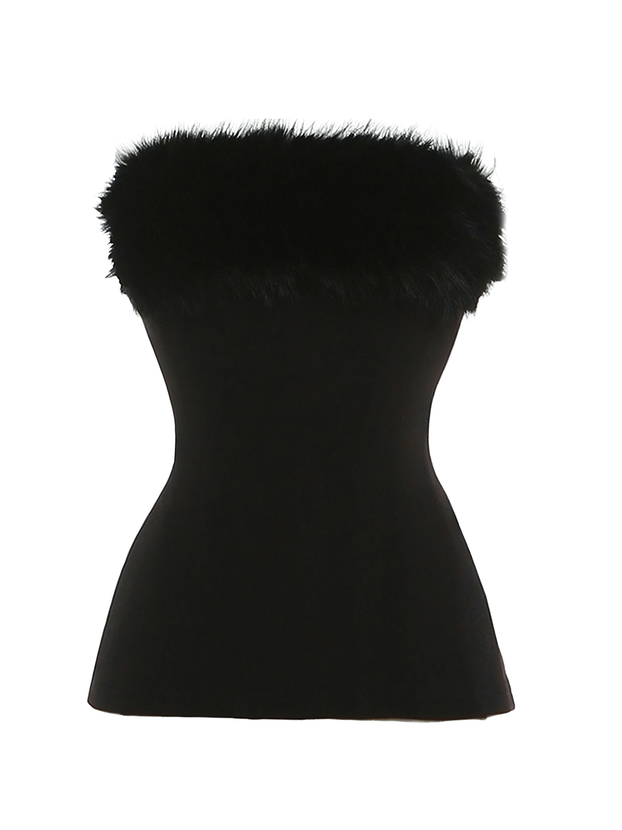 1980s Strapless Plush Fitted Top With Long Gloves - Image 11