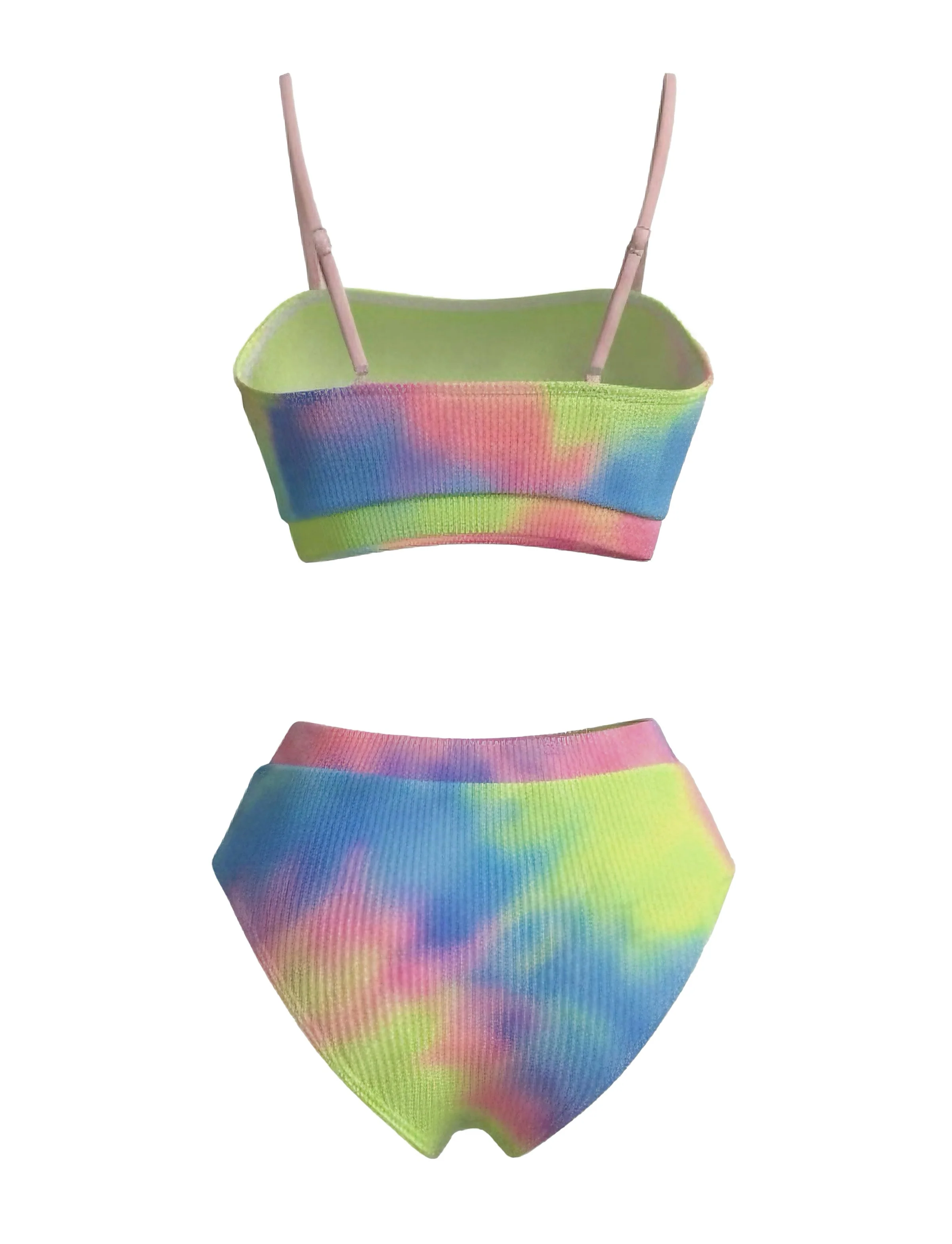 1980s Tie-Dye Textured High-Waisted Bikini Set - Image 2