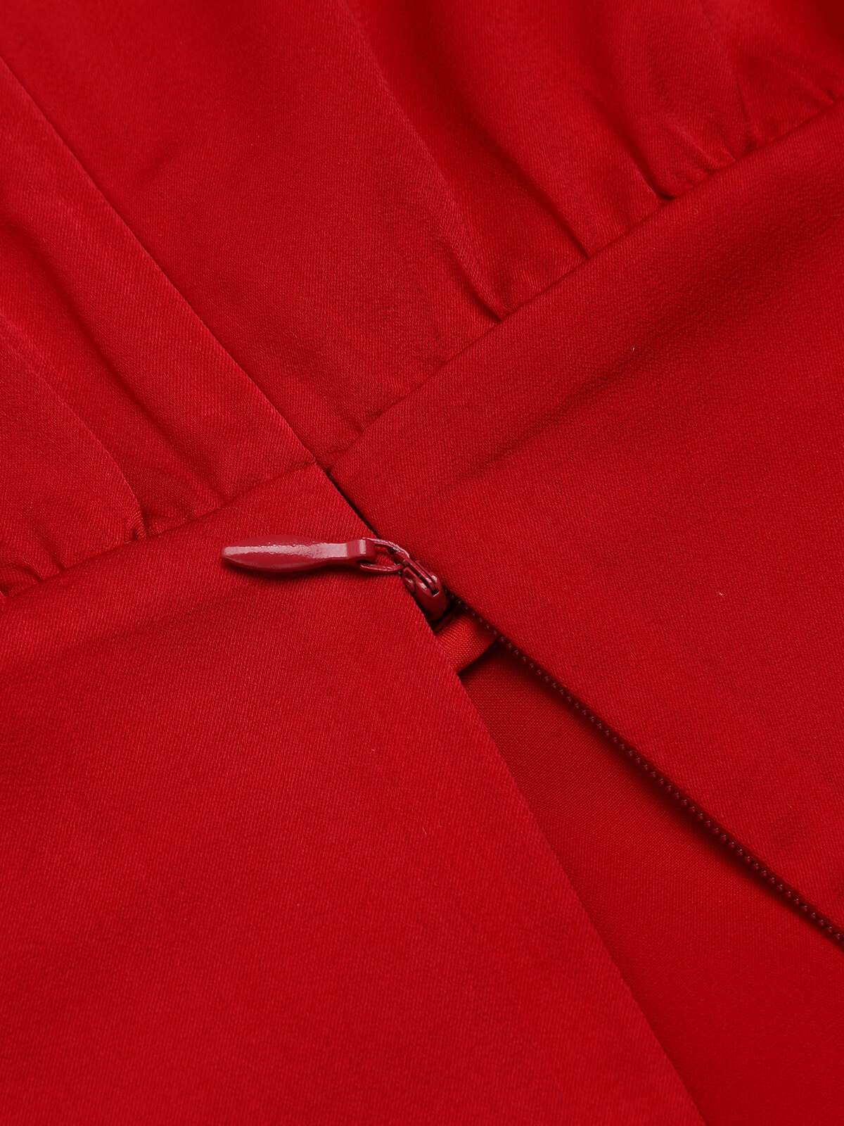 2PCS 1940s Red Tie-Up Blouse & Black Pants - Image 6