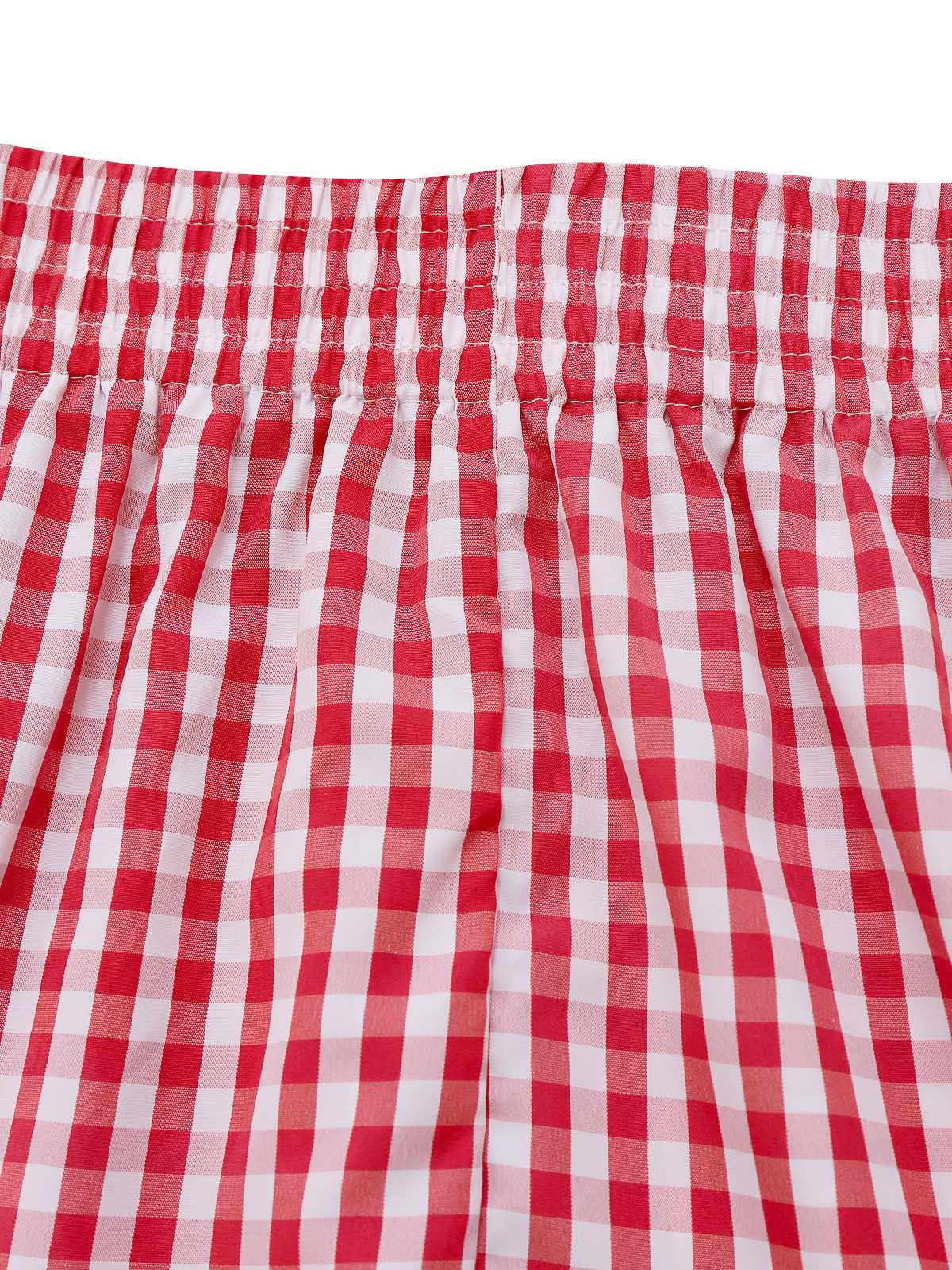 2PCS 1950s Plaid Ruffled Bow Vest & Shorts - Image 6