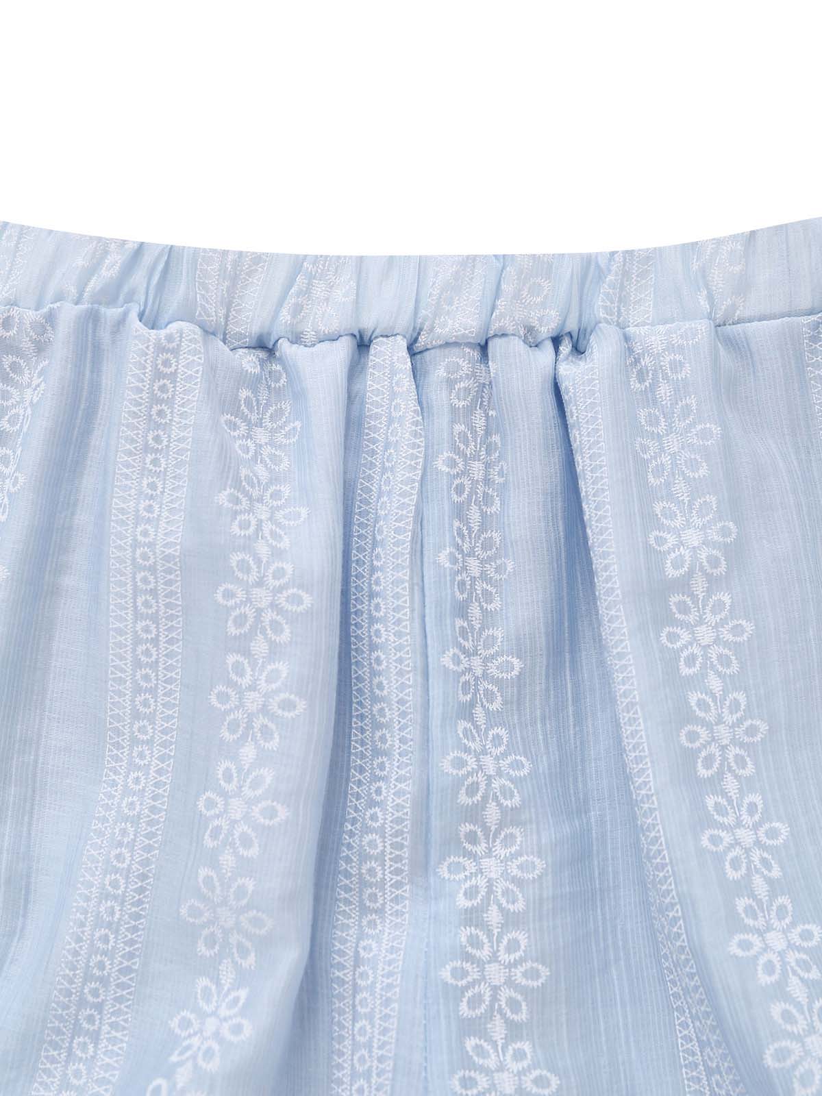 2PCS 1950s Sleeveless V-Neck Lace-Up Corset Top & Pants - Image 5